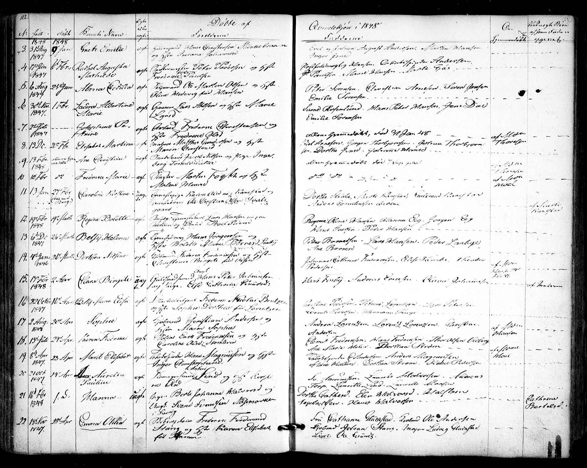 Halden prestekontor Kirkebøker, SAO/A-10909/F/Fa/L0006: Parish register (official) no. I 6, 1845-1856, p. 112