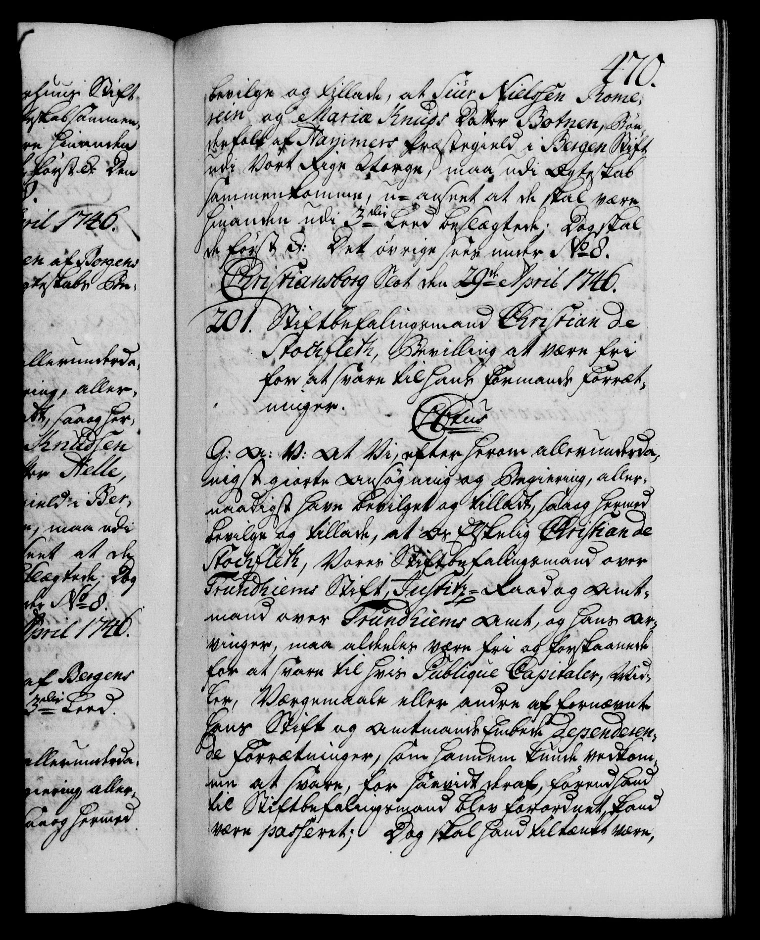 Danske Kanselli 1572-1799, AV/RA-EA-3023/F/Fc/Fca/Fcaa/L0034: Norske registre, 1745-1746, p. 470a