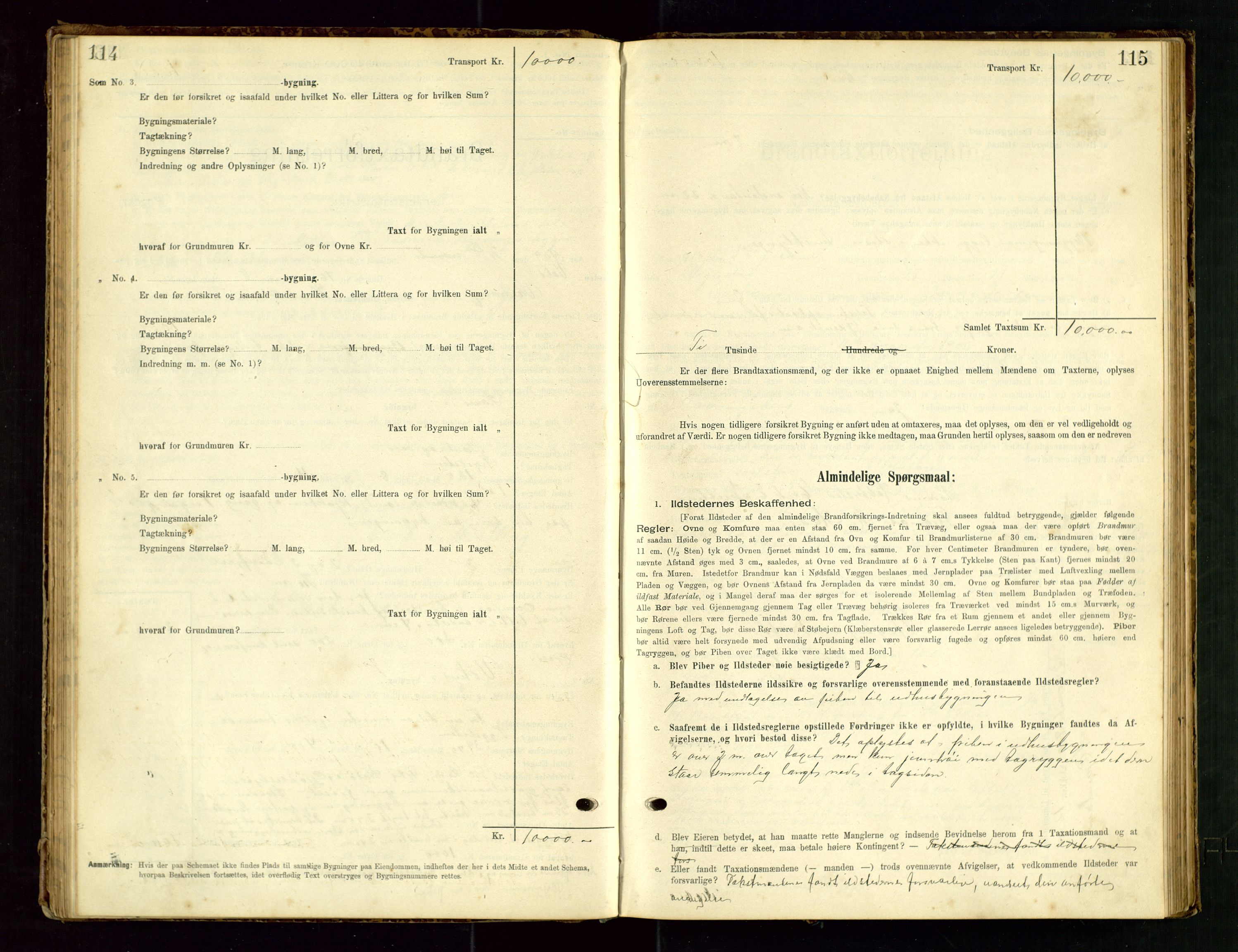 Hå lensmannskontor, SAST/A-100456/Goa/L0003: Takstprotokoll (skjema), 1895-1911, p. 114-115