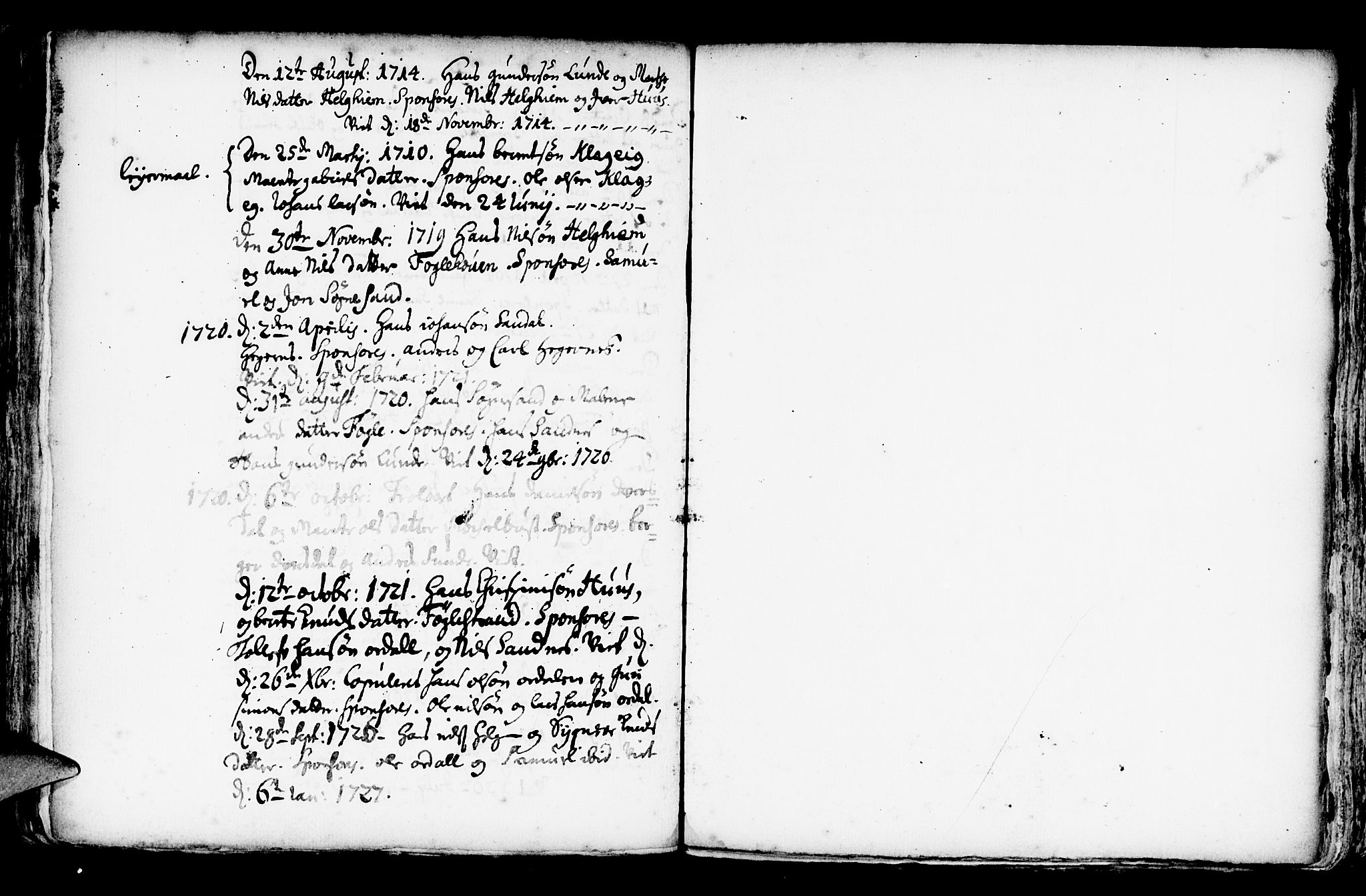 Jølster sokneprestembete, AV/SAB-A-80701/H/Haa/Haaa/L0001: Parish register (official) no. A 1, 1696-1728