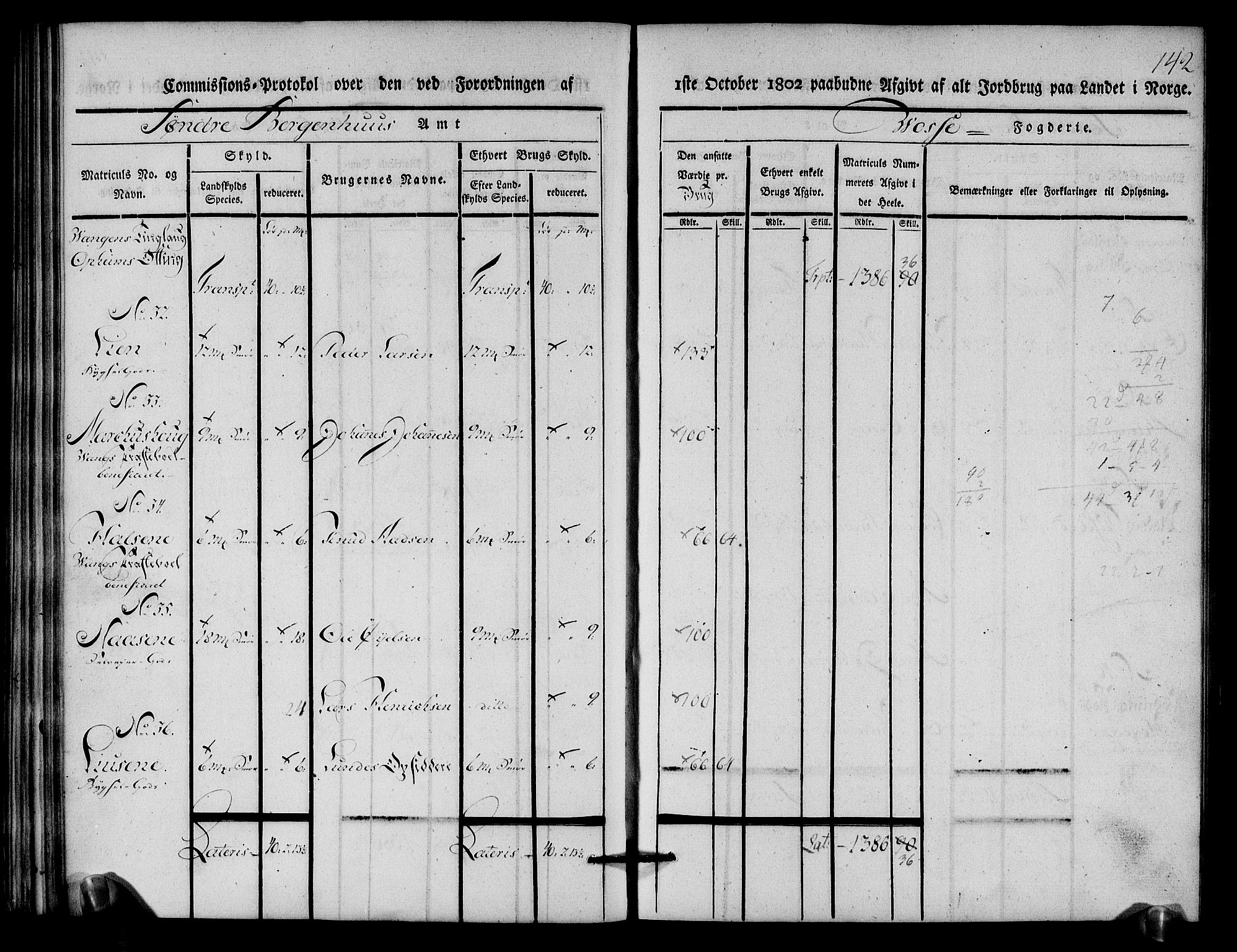 Rentekammeret inntil 1814, Realistisk ordnet avdeling, AV/RA-EA-4070/N/Ne/Nea/L0112: Nordhordland og Voss fogderi. Kommisjonsprotokoll for Voss, 1803, p. 144