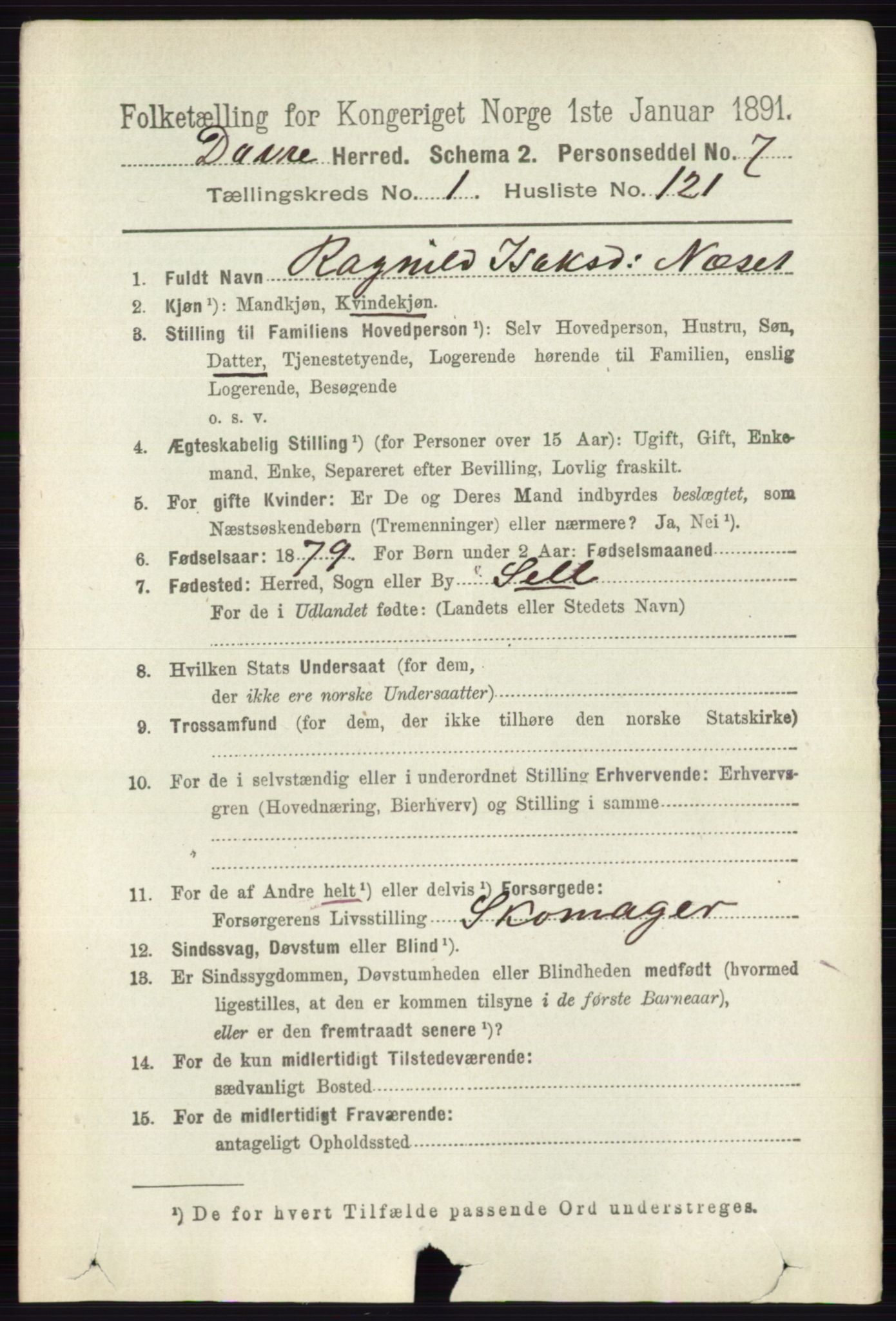 RA, 1891 census for 0511 Dovre, 1891, p. 780