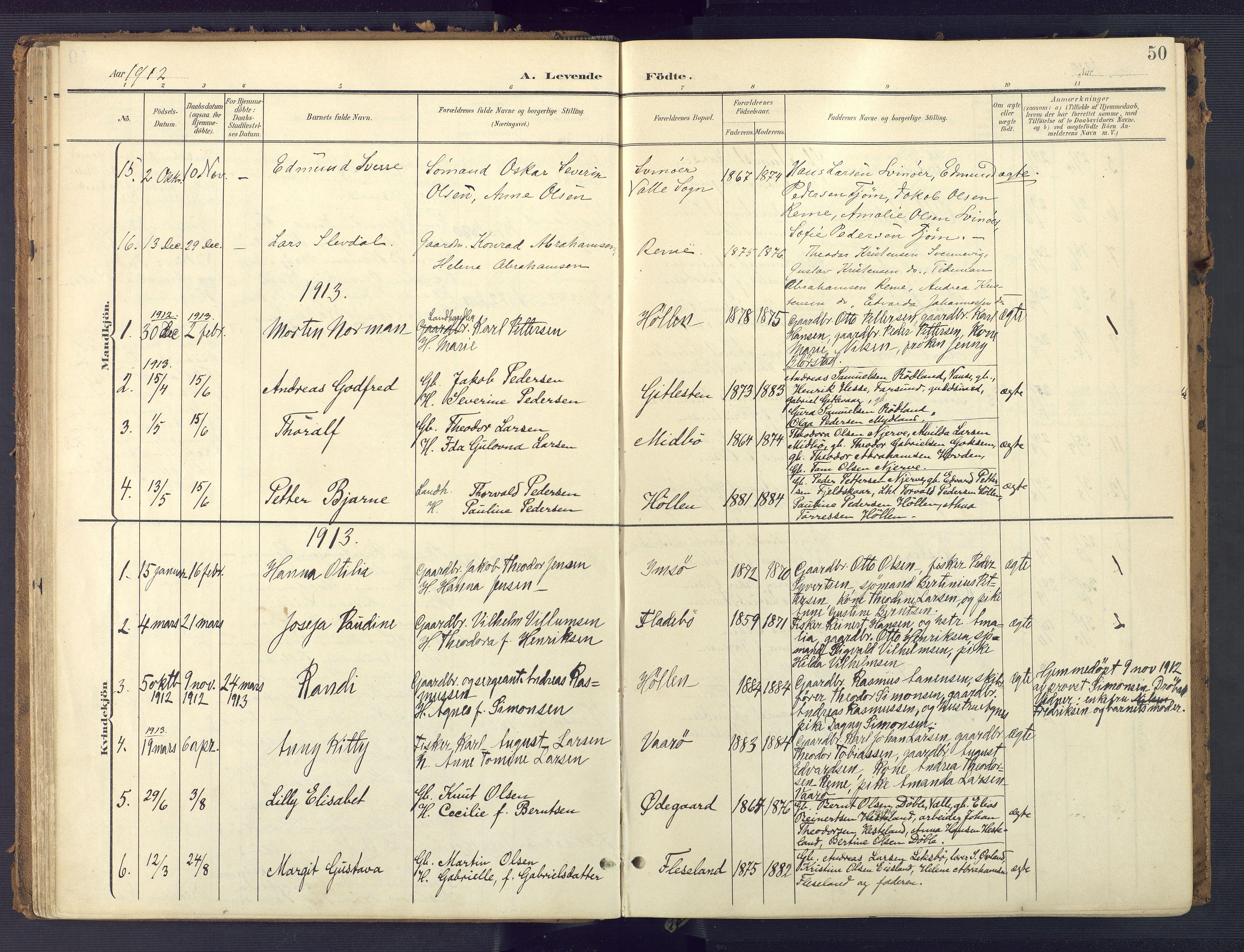 Sør-Audnedal sokneprestkontor, SAK/1111-0039/F/Fa/Faa/L0005: Parish register (official) no. A 5, 1900-1923, p. 50