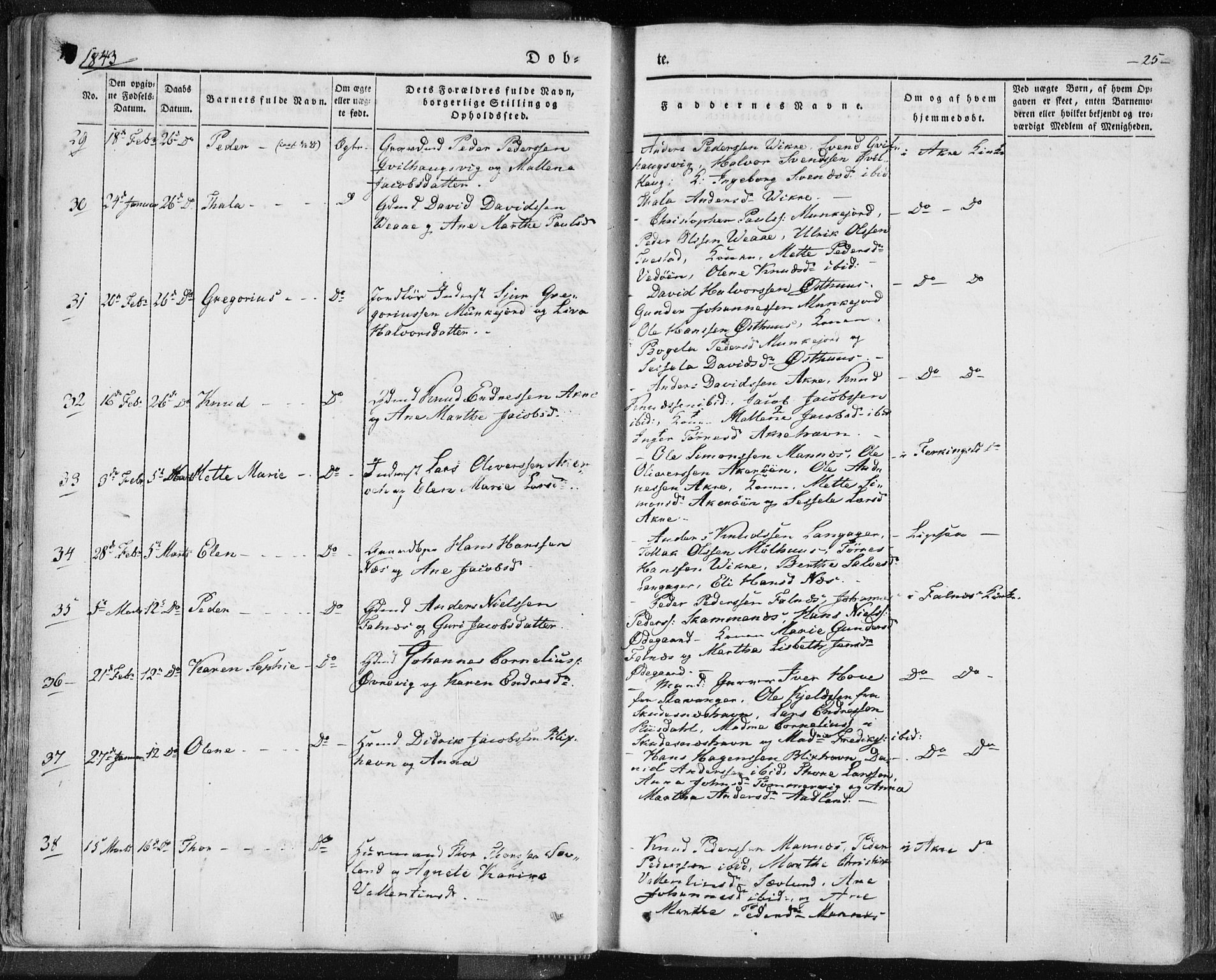 Skudenes sokneprestkontor, SAST/A -101849/H/Ha/Haa/L0002: Parish register (official) no. A 2.1, 1841-1846, p. 25