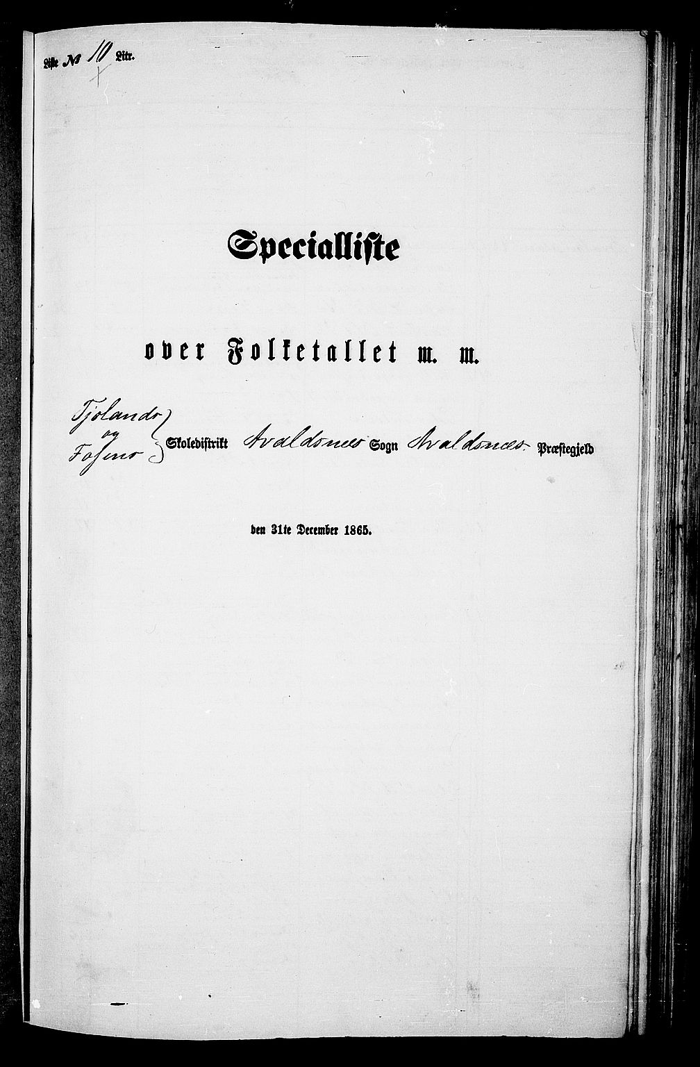 RA, 1865 census for Avaldsnes, 1865, p. 145