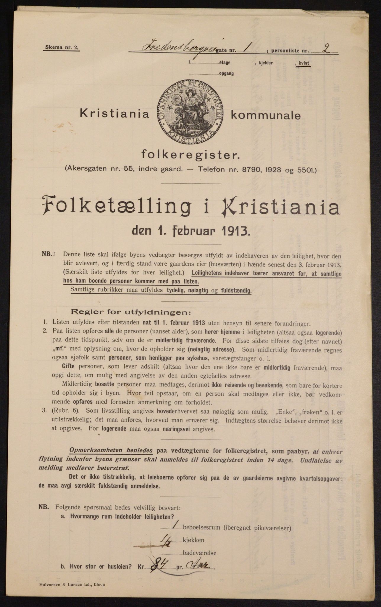 OBA, Municipal Census 1913 for Kristiania, 1913, p. 25675