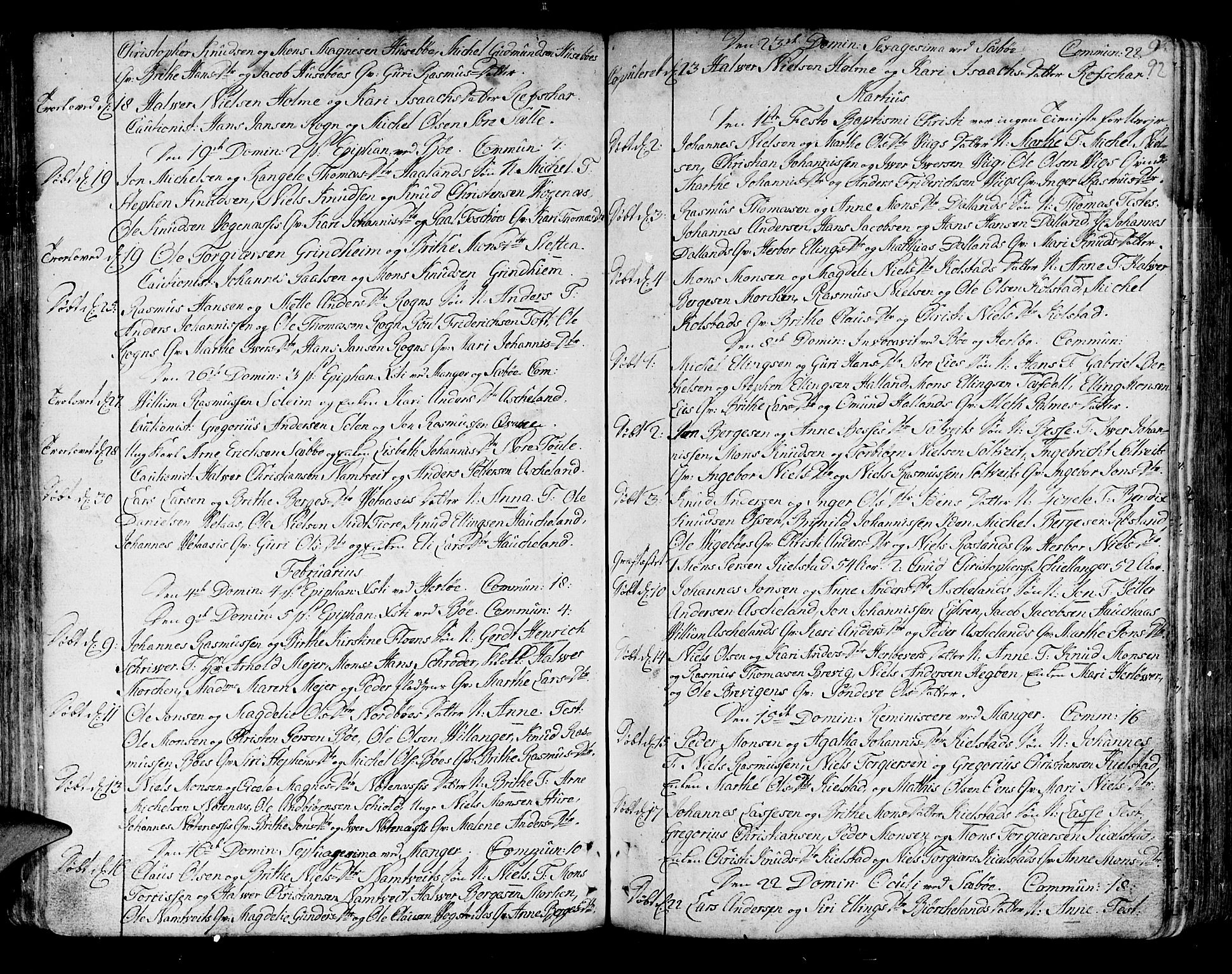 Manger sokneprestembete, SAB/A-76801/H/Haa: Parish register (official) no. A 1, 1759-1791, p. 92
