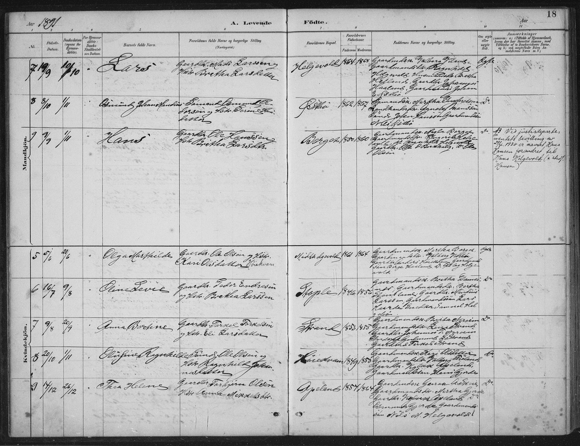 Vikedal sokneprestkontor, AV/SAST-A-101840/01/IV: Parish register (official) no. A 11, 1884-1933, p. 18