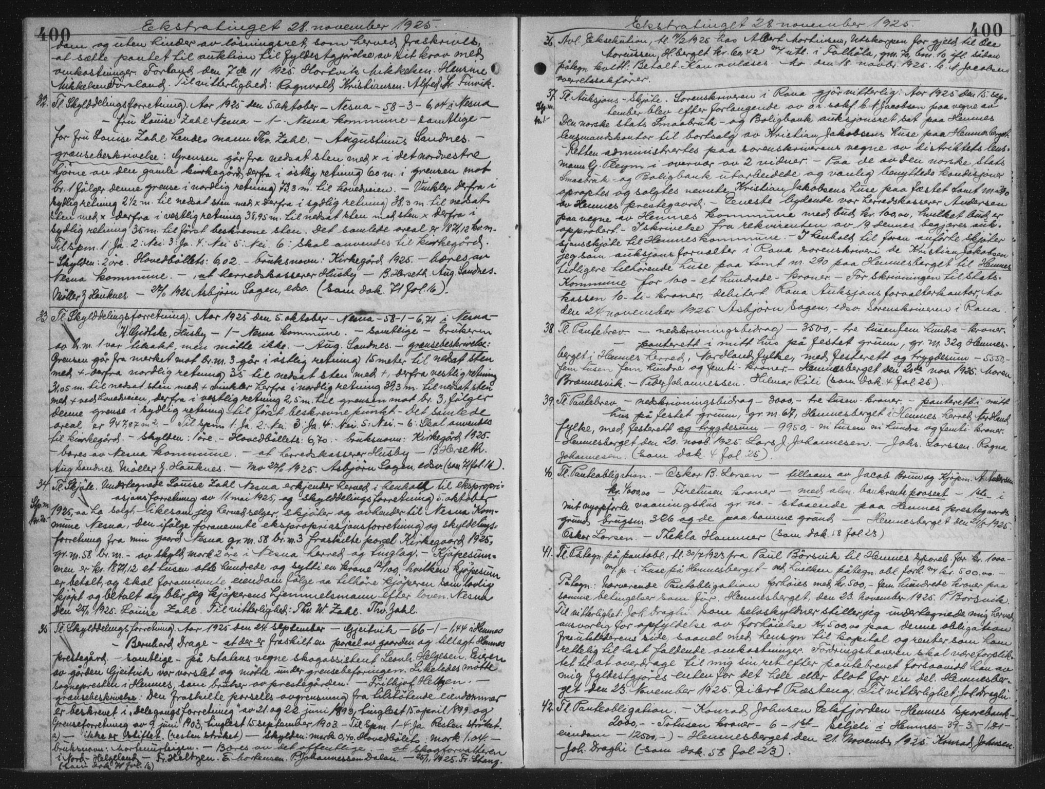 Rana sorenskriveri , AV/SAT-A-1108/1/2/2C/L0018: Mortgage book no. 18, 1923-1928, p. 400, Deed date: 28.11.1925