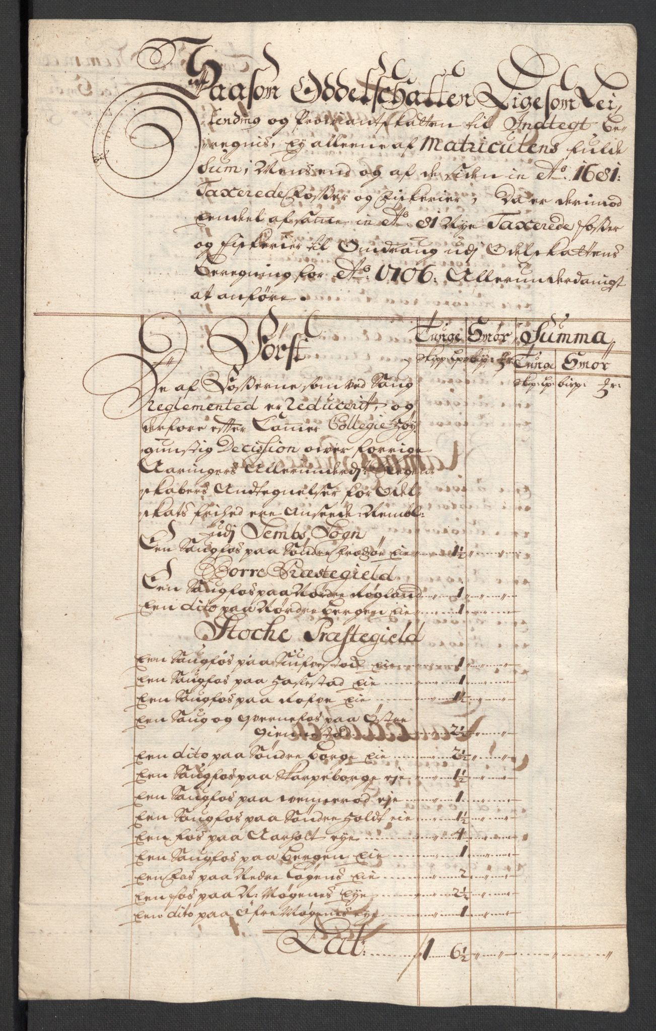 Rentekammeret inntil 1814, Reviderte regnskaper, Fogderegnskap, AV/RA-EA-4092/R32/L1872: Fogderegnskap Jarlsberg grevskap, 1706-1707, p. 224