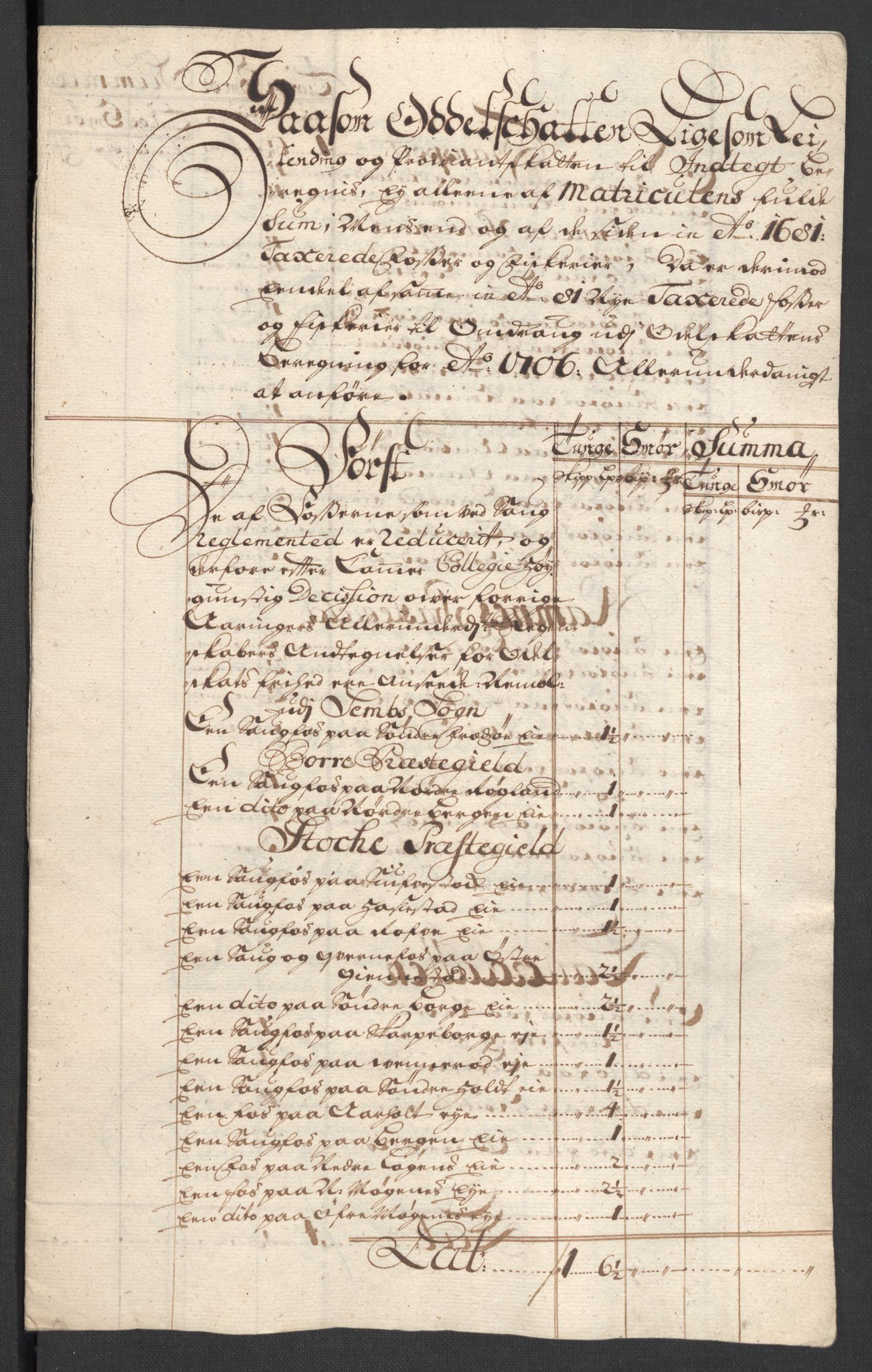 Rentekammeret inntil 1814, Reviderte regnskaper, Fogderegnskap, RA/EA-4092/R32/L1872: Fogderegnskap Jarlsberg grevskap, 1706-1707, p. 224