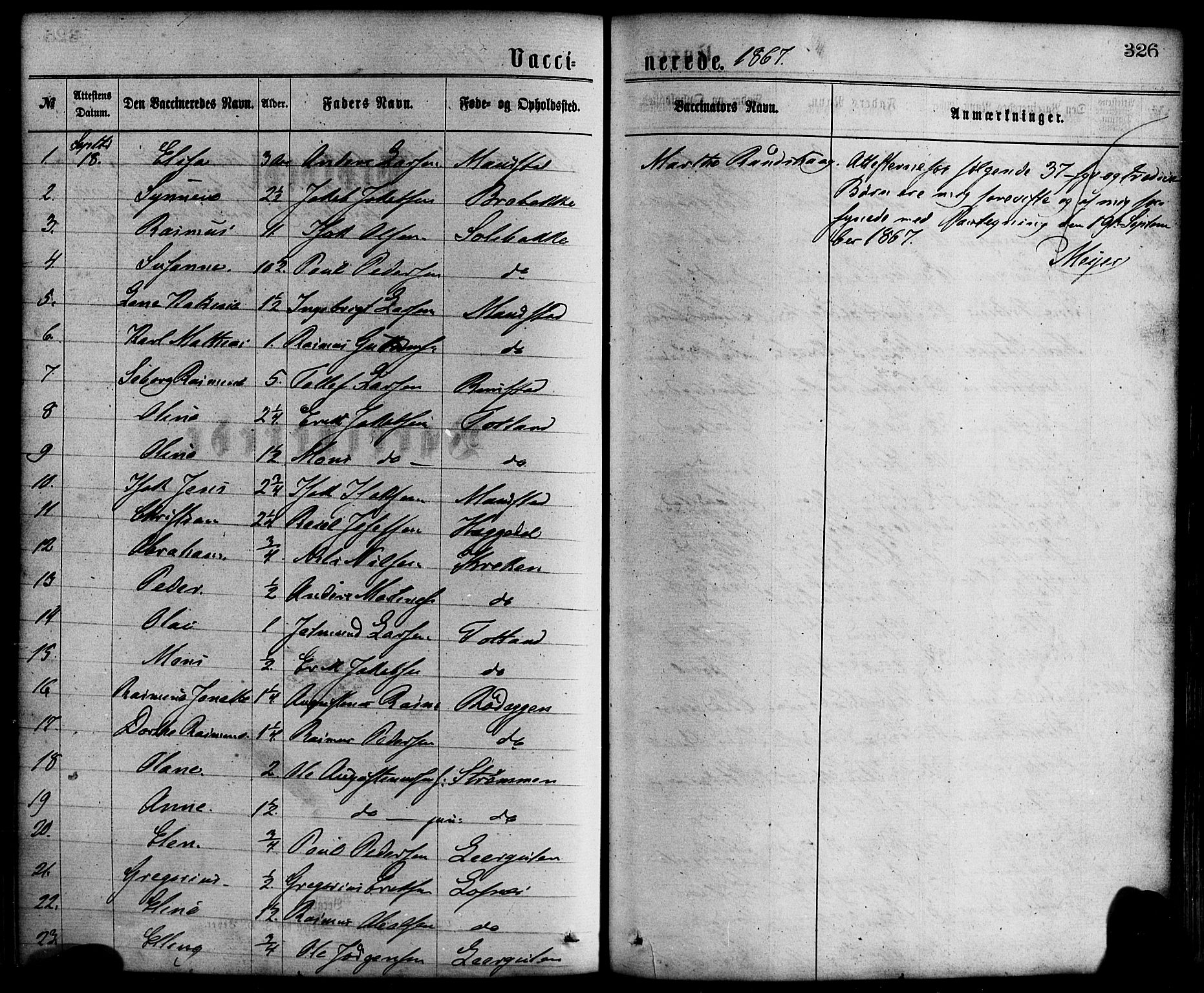 Davik sokneprestembete, AV/SAB-A-79701/H/Haa/Haaa/L0006: Parish register (official) no. A 6, 1867-1881, p. 326