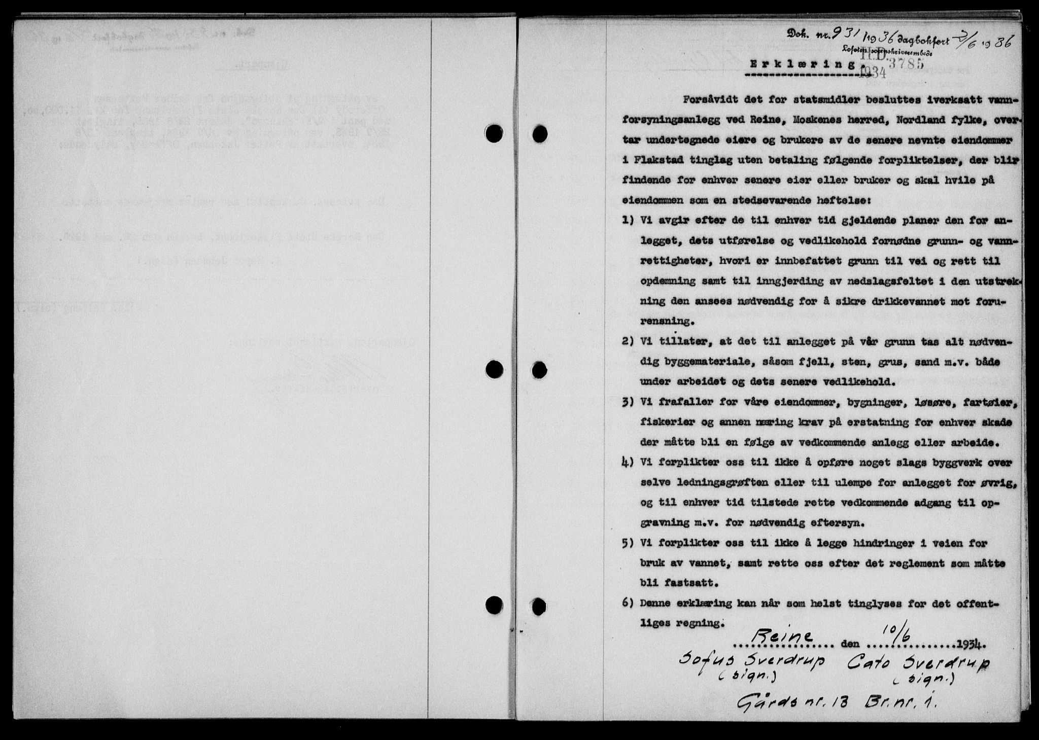 Lofoten sorenskriveri, SAT/A-0017/1/2/2C/L0033b: Mortgage book no. 33b, 1936-1936, Diary no: : 931/1936