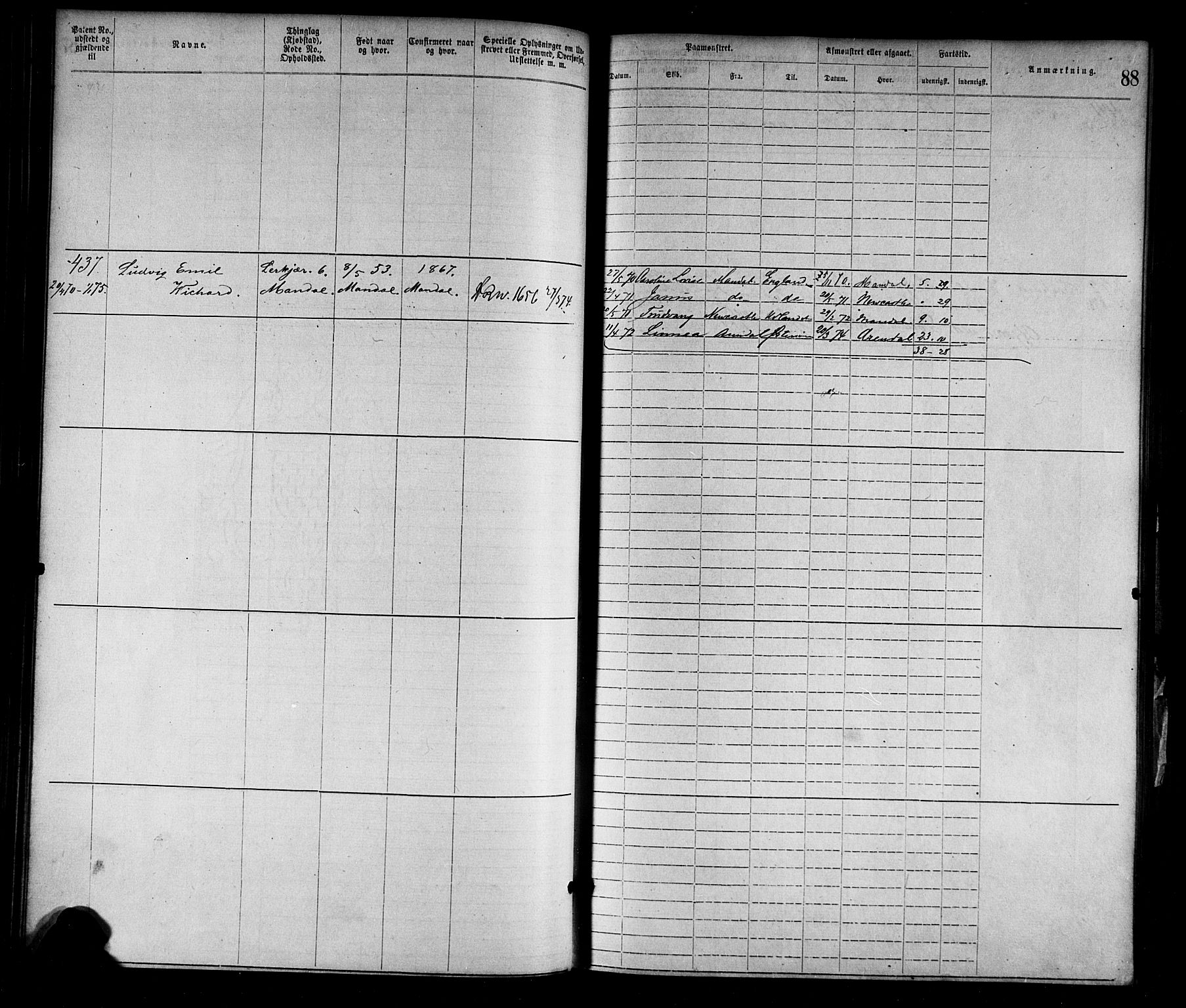 Mandal mønstringskrets, AV/SAK-2031-0016/F/Fa/L0001: Annotasjonsrulle nr 1-1920 med register, L-3, 1869-1881, p. 116