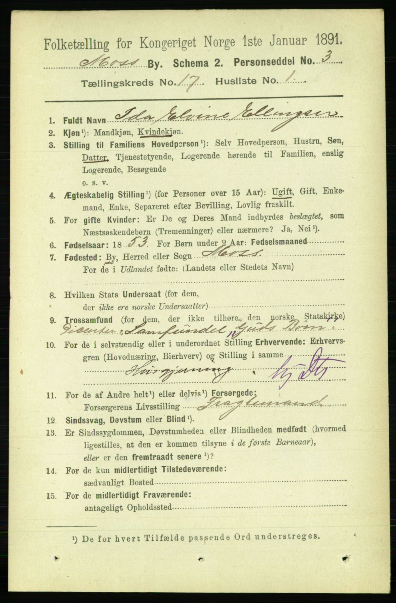 RA, 1891 census for 0104 Moss, 1891, p. 7902