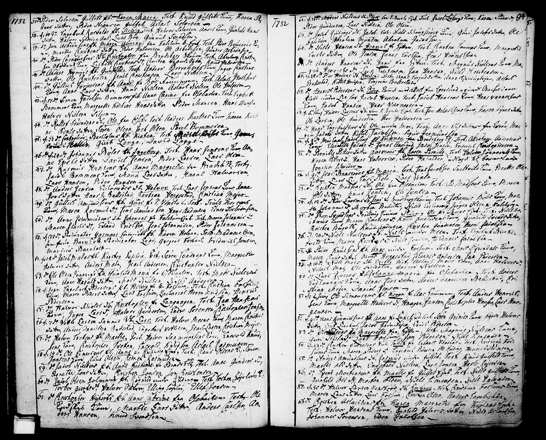 Gjerpen kirkebøker, SAKO/A-265/F/Fa/L0002: Parish register (official) no. I 2, 1747-1795, p. 94