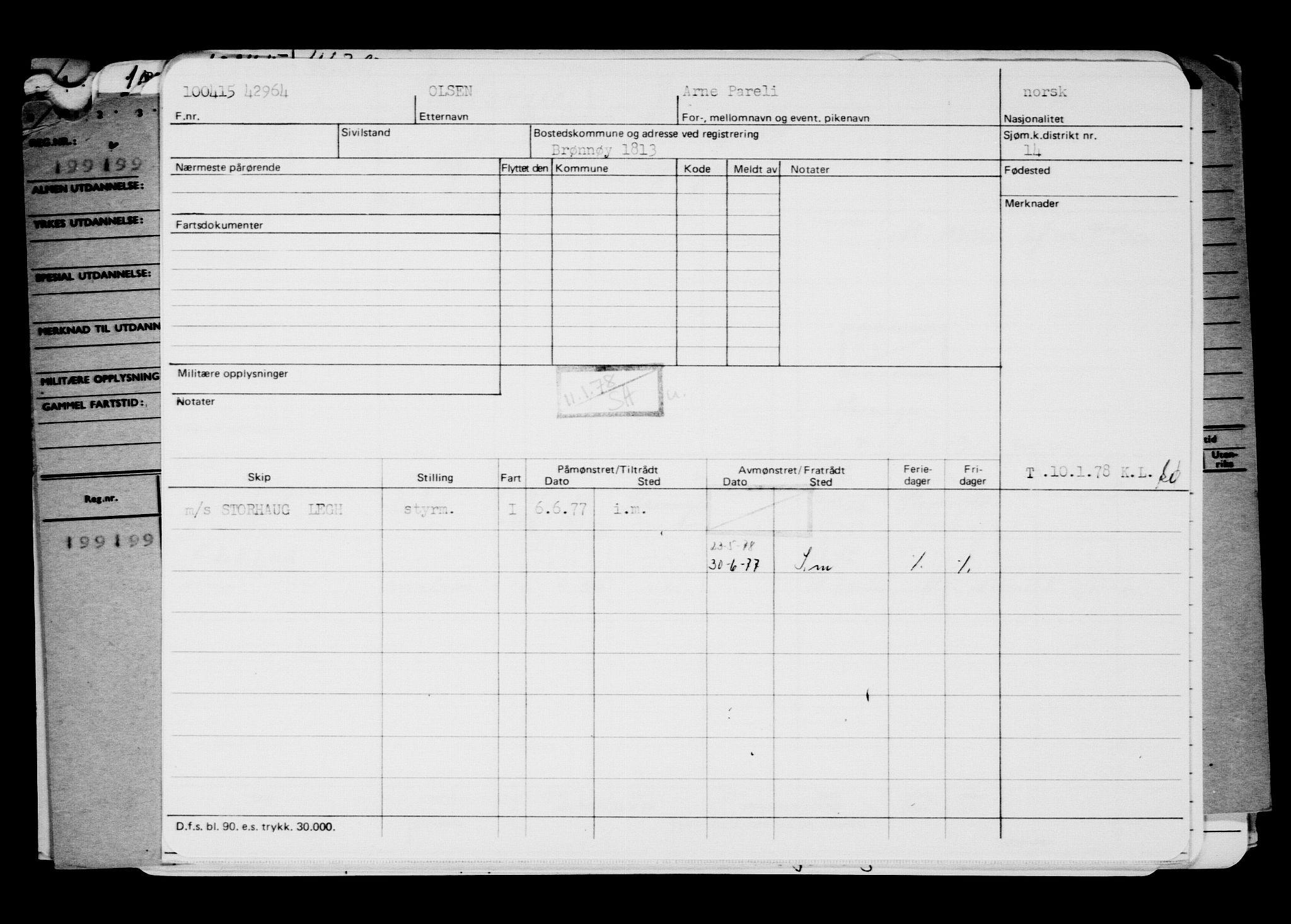 Direktoratet for sjømenn, RA/S-3545/G/Gb/L0129: Hovedkort, 1915, p. 3