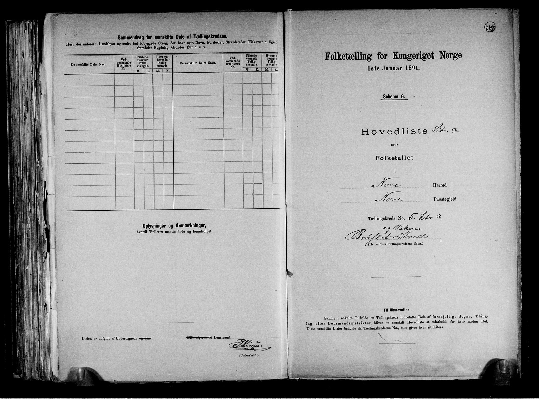 RA, 1891 census for 0633 Nore, 1891, p. 15