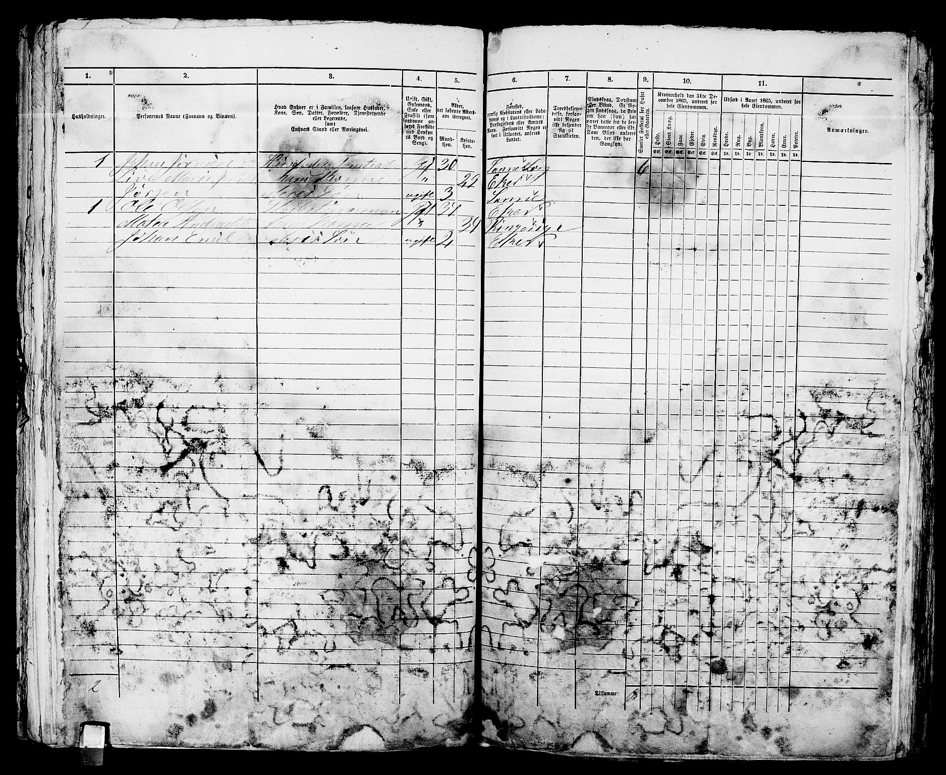 RA, 1865 census for Bragernes in Drammen, 1865, p. 958