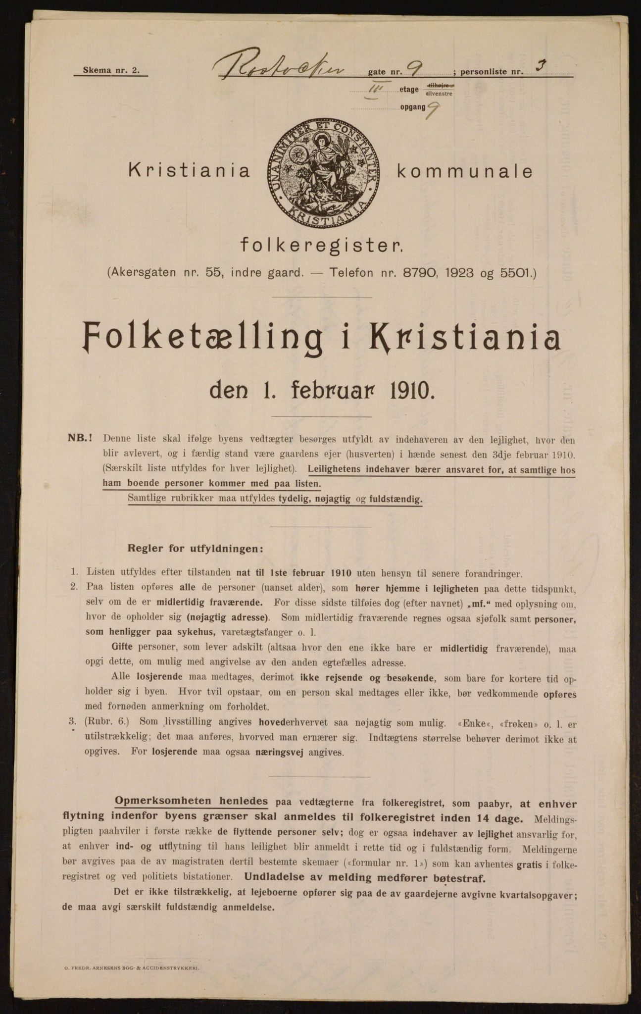 OBA, Municipal Census 1910 for Kristiania, 1910, p. 80884