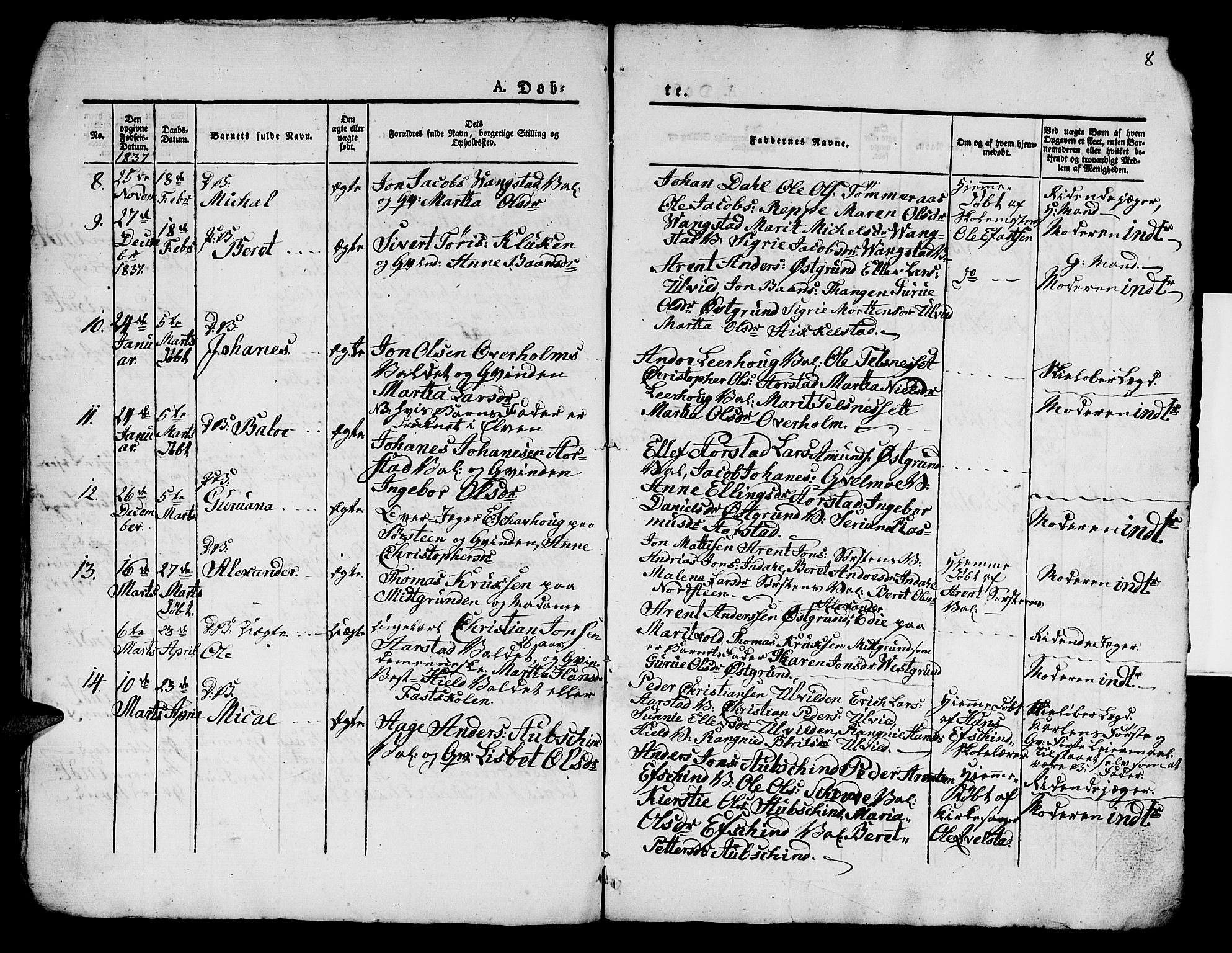Ministerialprotokoller, klokkerbøker og fødselsregistre - Nord-Trøndelag, SAT/A-1458/724/L0266: Parish register (copy) no. 724C02, 1836-1843, p. 8