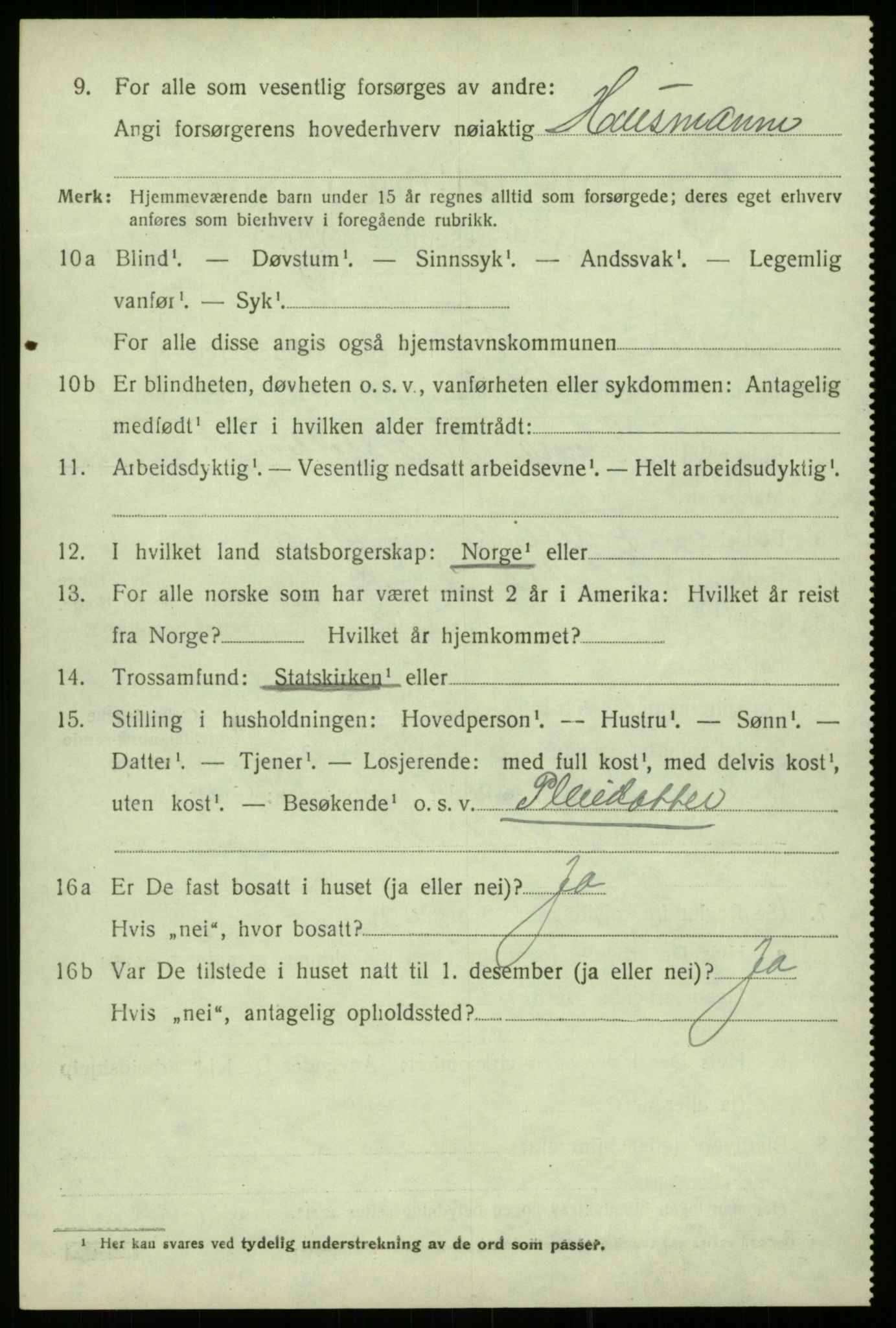 SAB, 1920 census for Lærdal, 1920, p. 4339