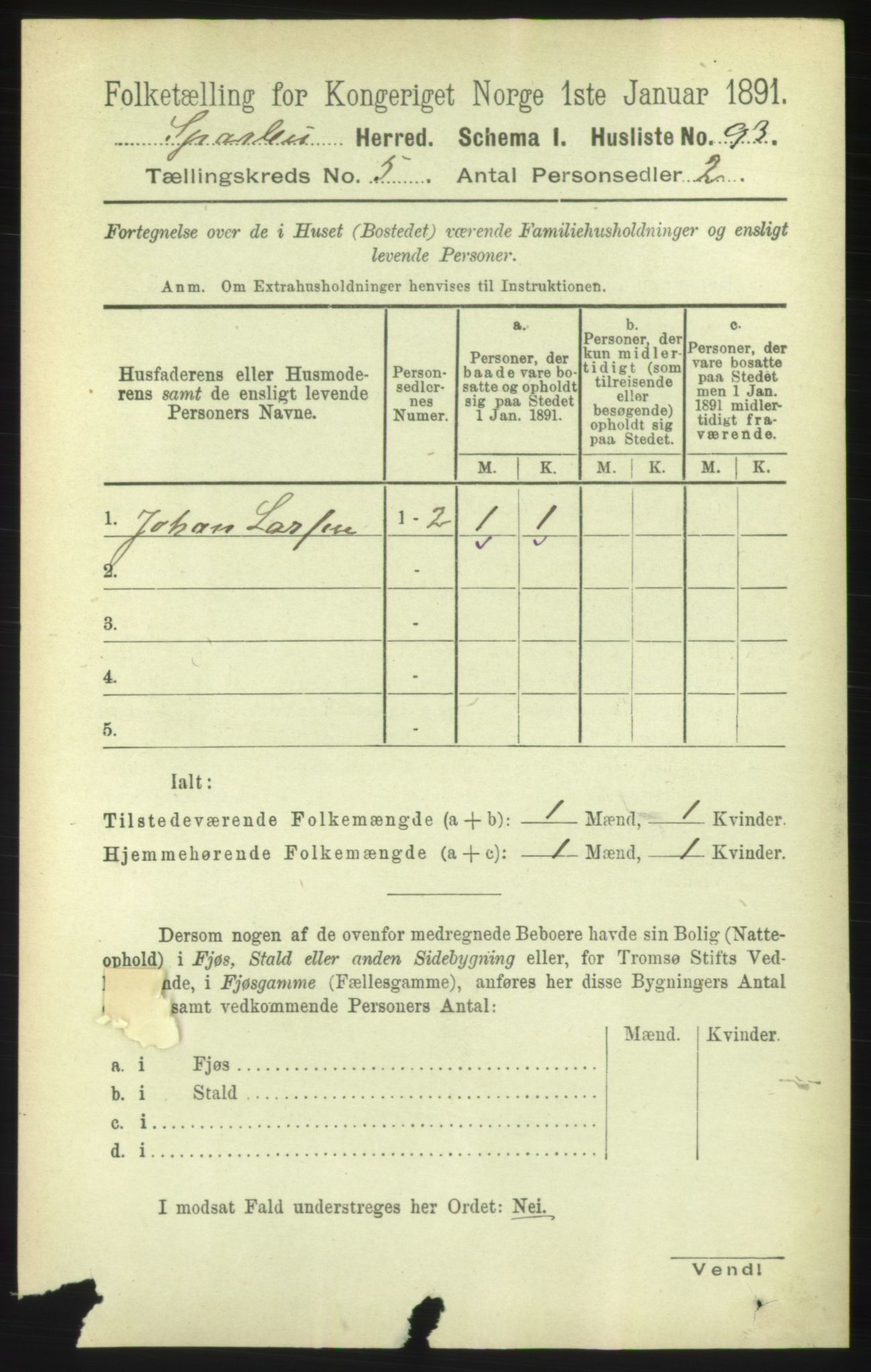 RA, 1891 census for 1731 Sparbu, 1891, p. 1676