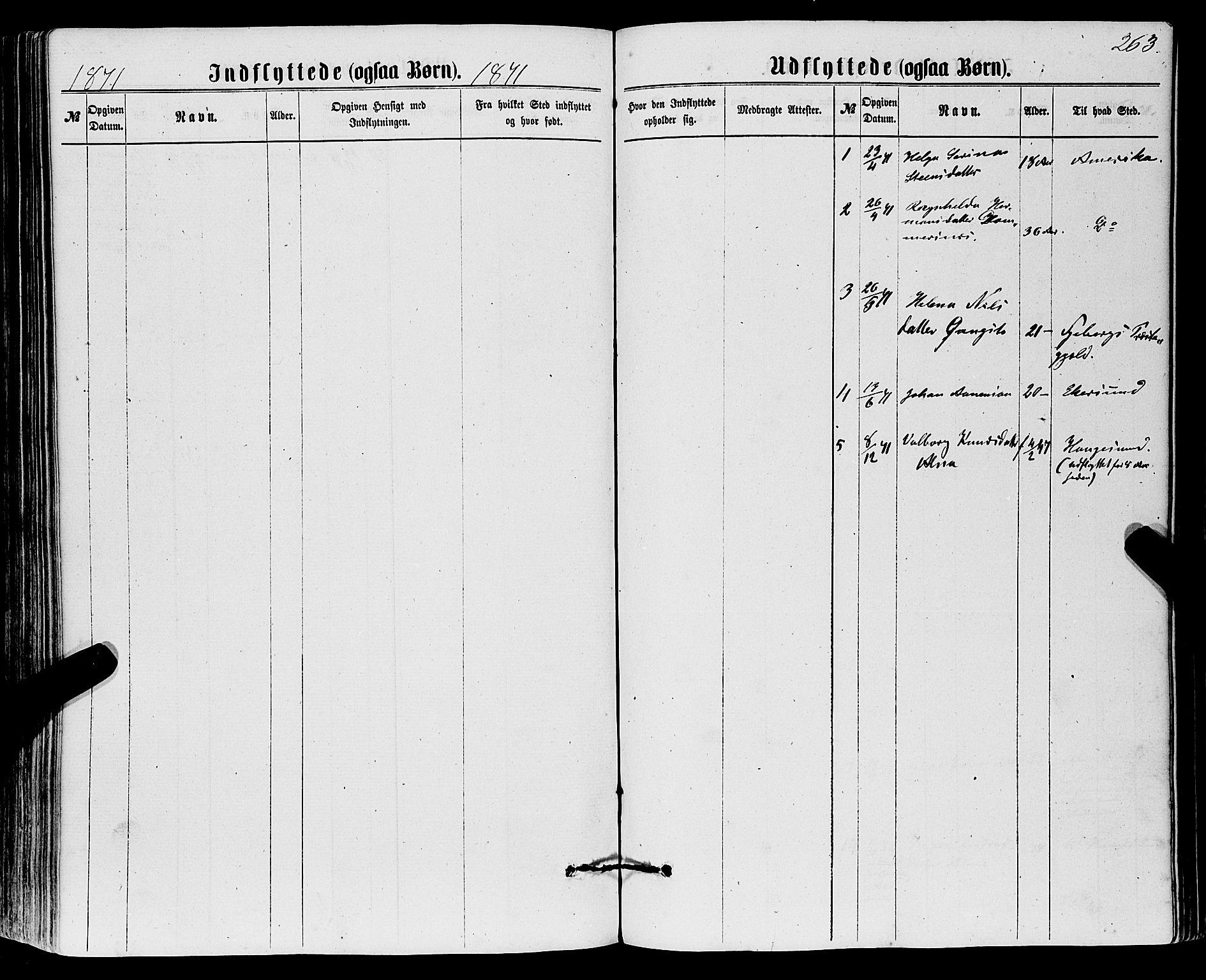Sveio Sokneprestembete, SAB/A-78501/H/Haa: Parish register (official) no. A 1, 1861-1877, p. 263
