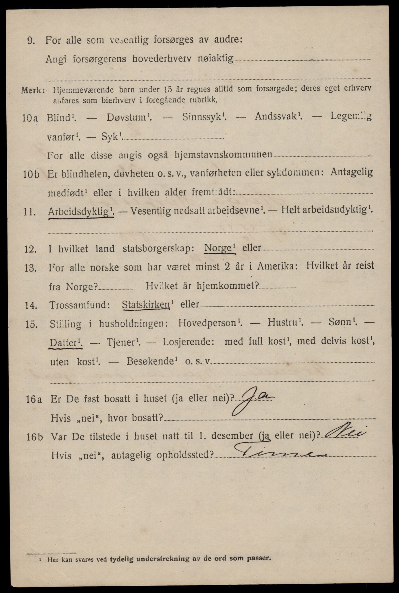 SAST, 1920 census for Klepp, 1920, p. 6577