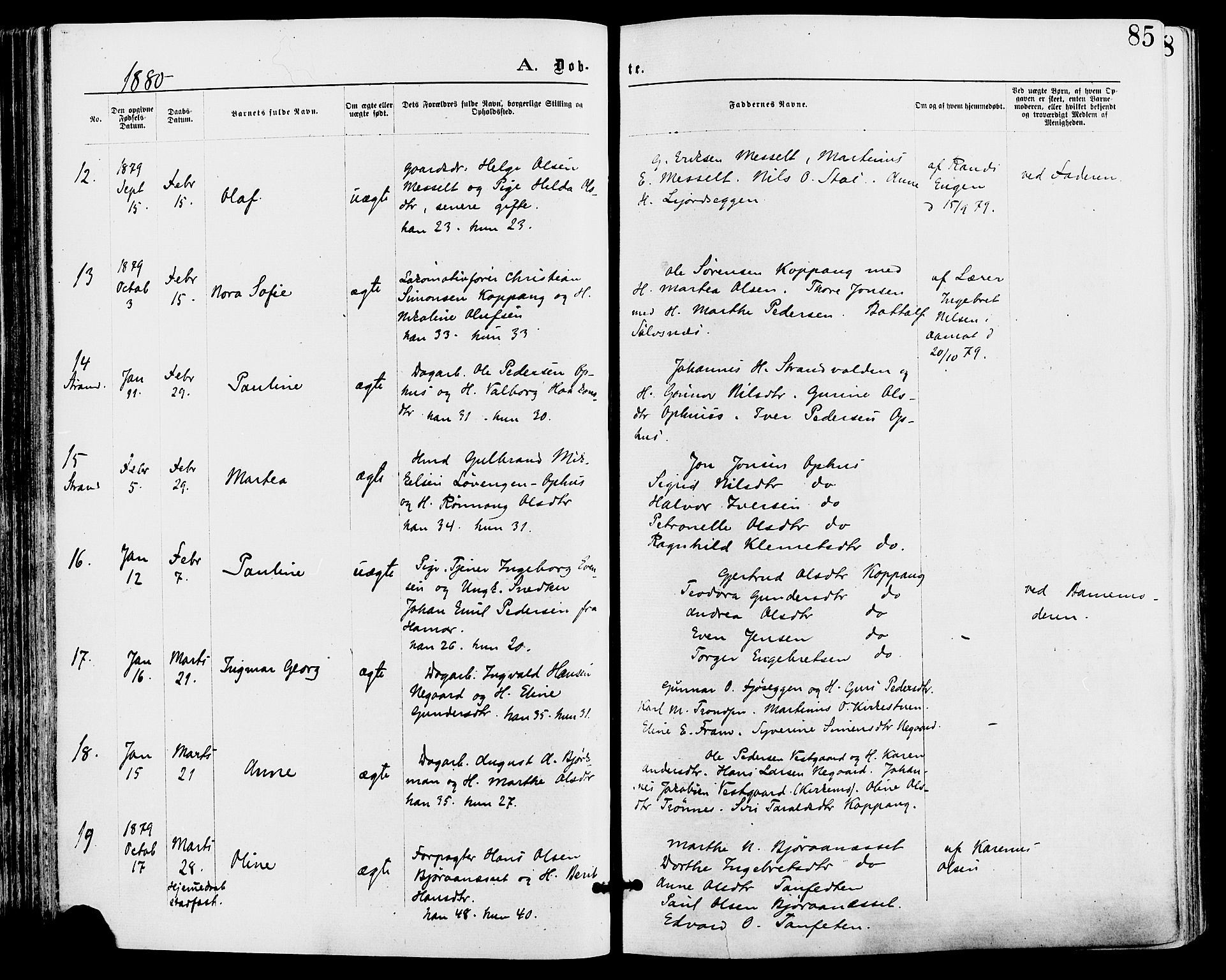 Stor-Elvdal prestekontor, AV/SAH-PREST-052/H/Ha/Haa/L0001: Parish register (official) no. 1, 1871-1882, p. 85