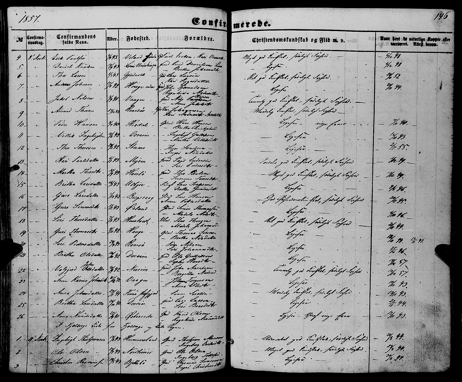 Fjelberg sokneprestembete, SAB/A-75201/H/Haa: Parish register (official) no. A 7, 1851-1867, p. 146