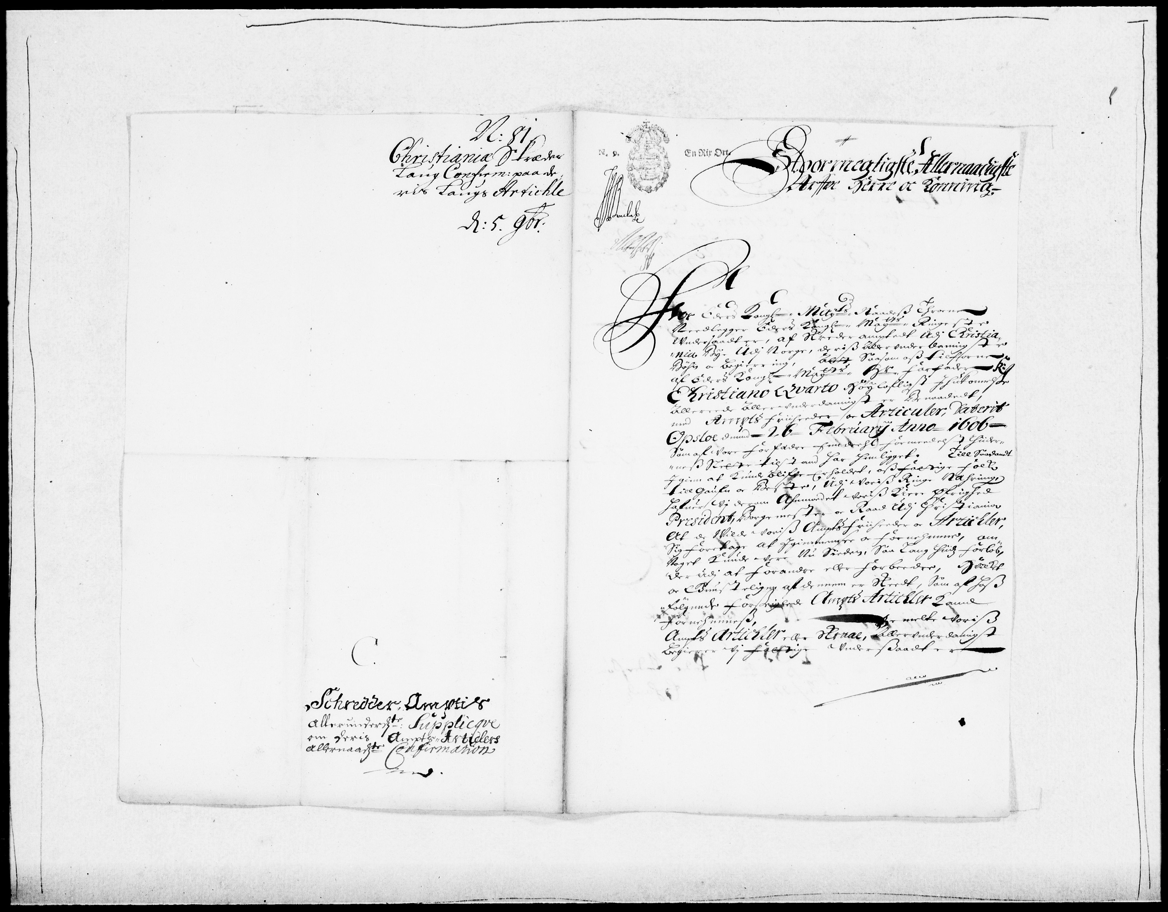 Danske Kanselli 1572-1799, AV/RA-EA-3023/F/Fc/Fcc/Fcca/L0034: Norske innlegg 1572-1799, 1681-1682, p. 146