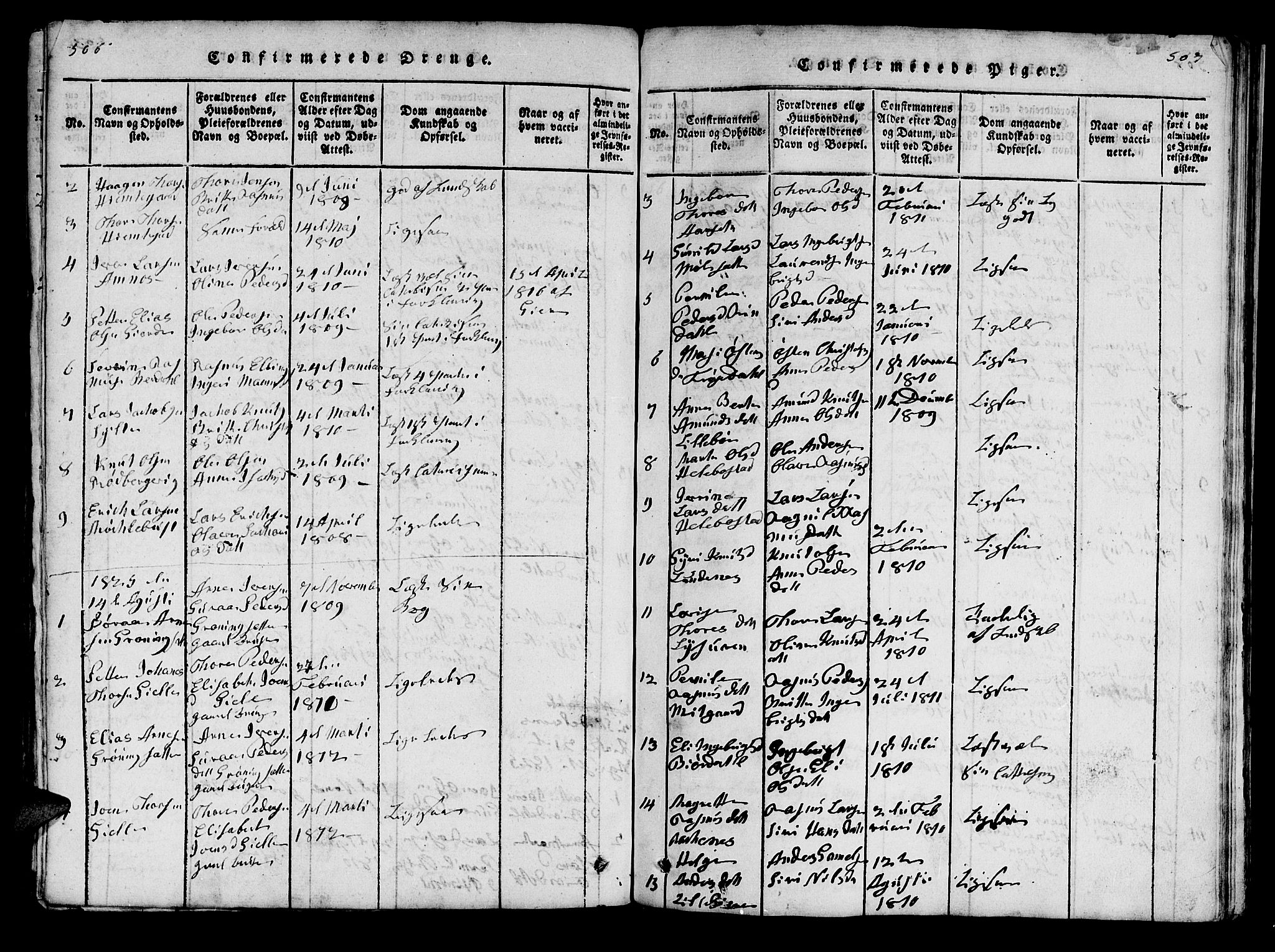 Ministerialprotokoller, klokkerbøker og fødselsregistre - Møre og Romsdal, SAT/A-1454/519/L0246: Parish register (official) no. 519A05, 1817-1834, p. 506-507