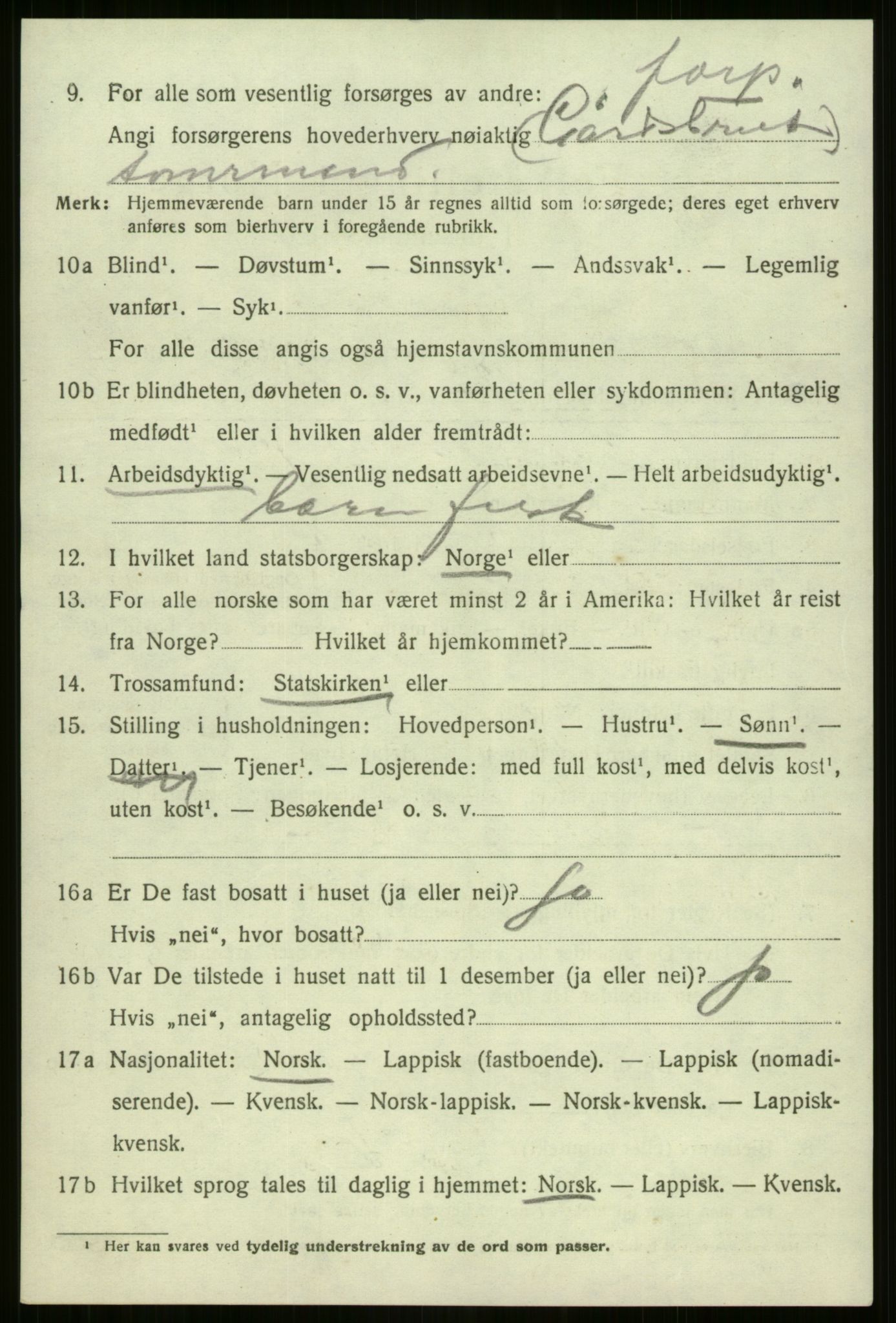 SATØ, 1920 census for Nordreisa, 1920, p. 2156