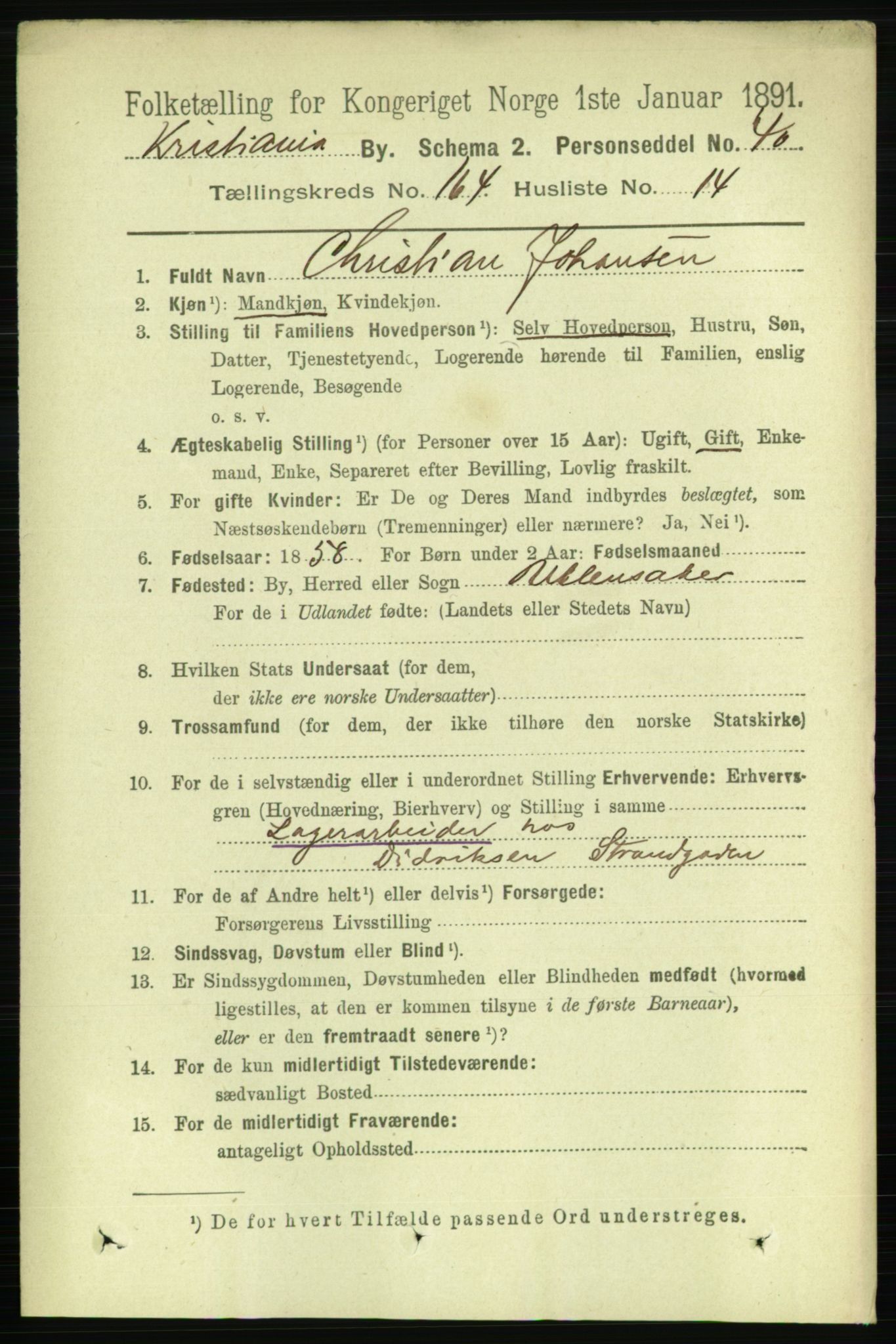 RA, 1891 census for 0301 Kristiania, 1891, p. 94641