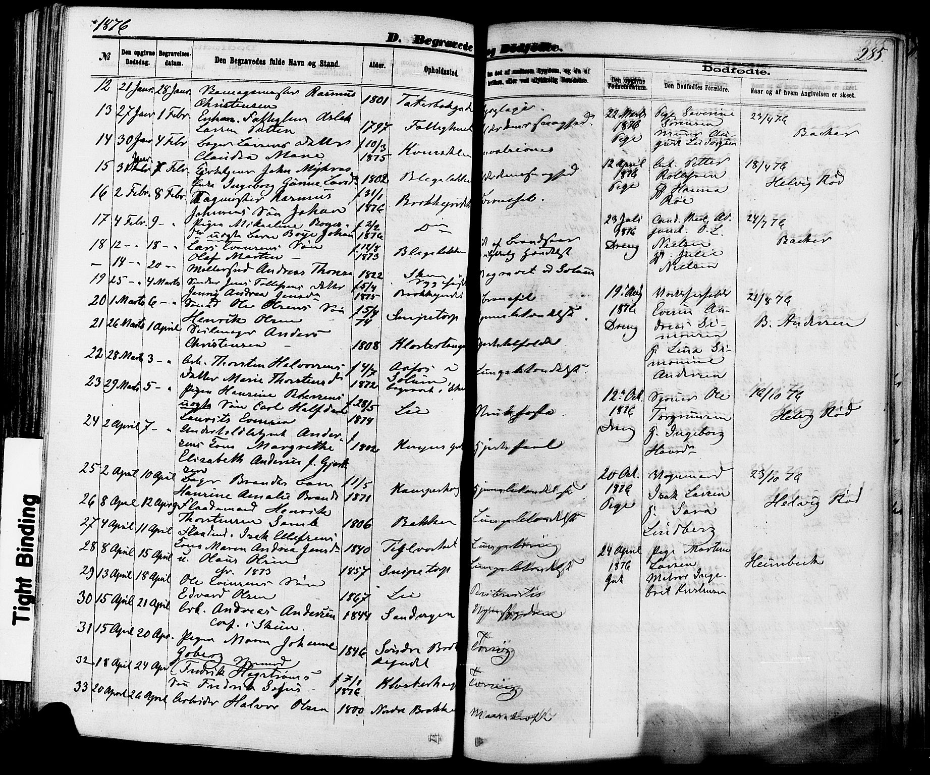 Skien kirkebøker, SAKO/A-302/F/Fa/L0008: Parish register (official) no. 8, 1866-1877, p. 285