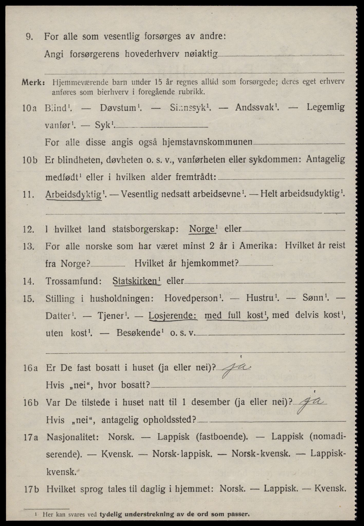 SAT, 1920 census for Oppdal, 1920, p. 2658