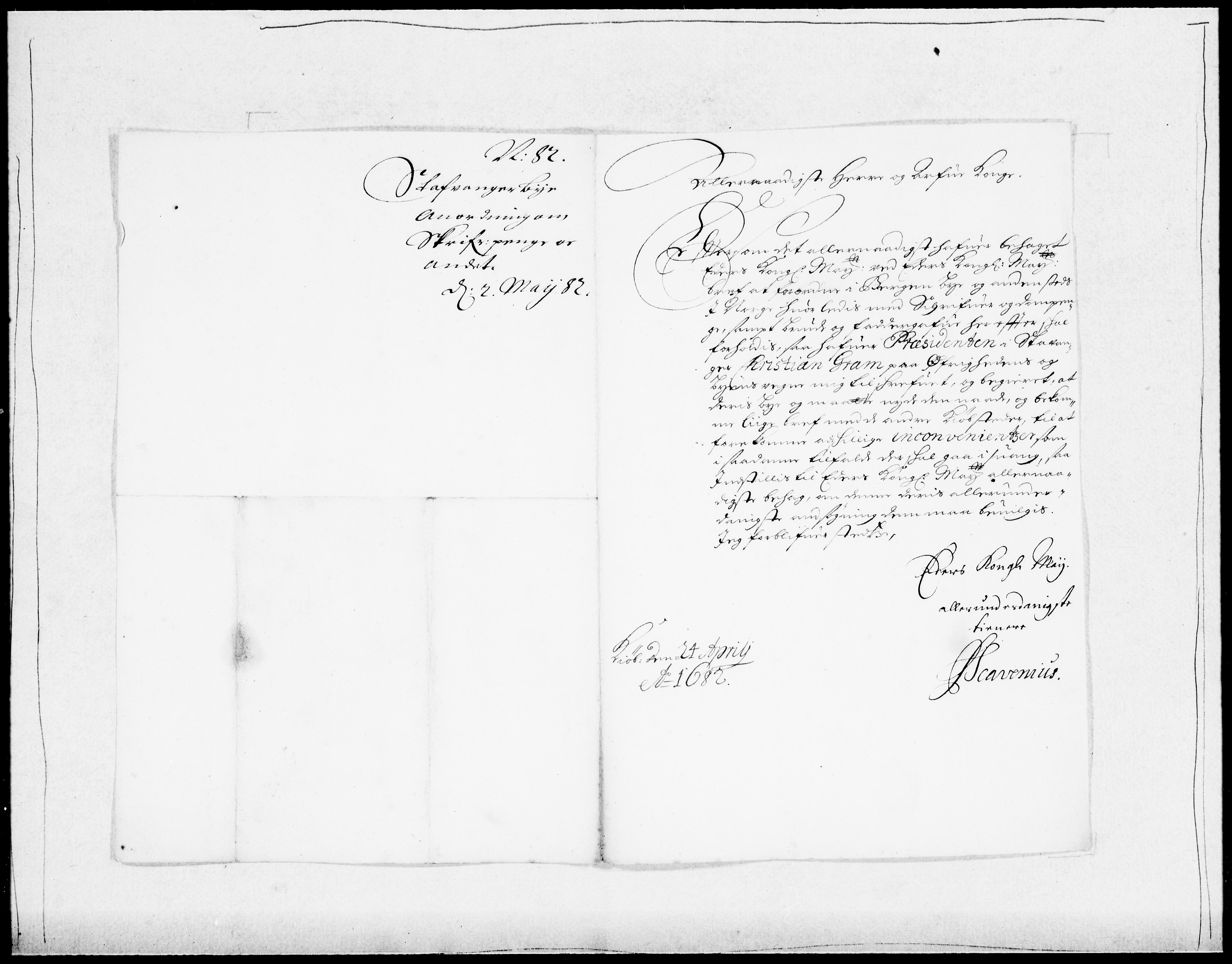 Danske Kanselli 1572-1799, AV/RA-EA-3023/F/Fc/Fcc/Fcca/L0035: Norske innlegg 1572-1799, 1682-1683, p. 2