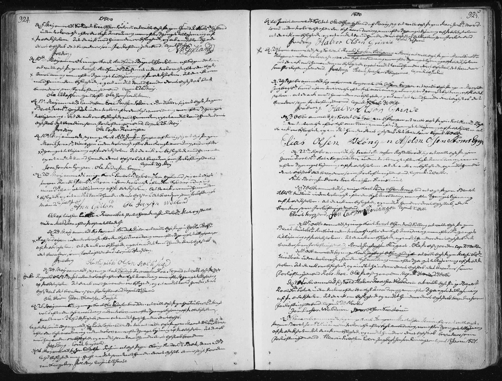 Ministerialprotokoller, klokkerbøker og fødselsregistre - Sør-Trøndelag, SAT/A-1456/687/L0992: Parish register (official) no. 687A03 /1, 1788-1815, p. 324-325