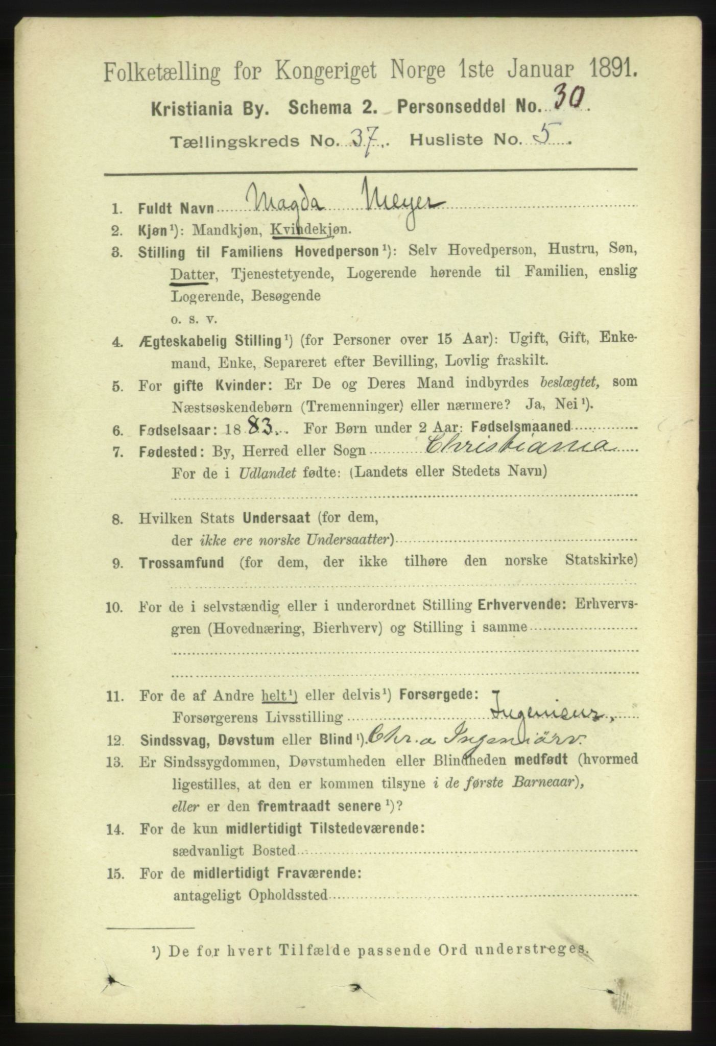 RA, 1891 census for 0301 Kristiania, 1891, p. 20575