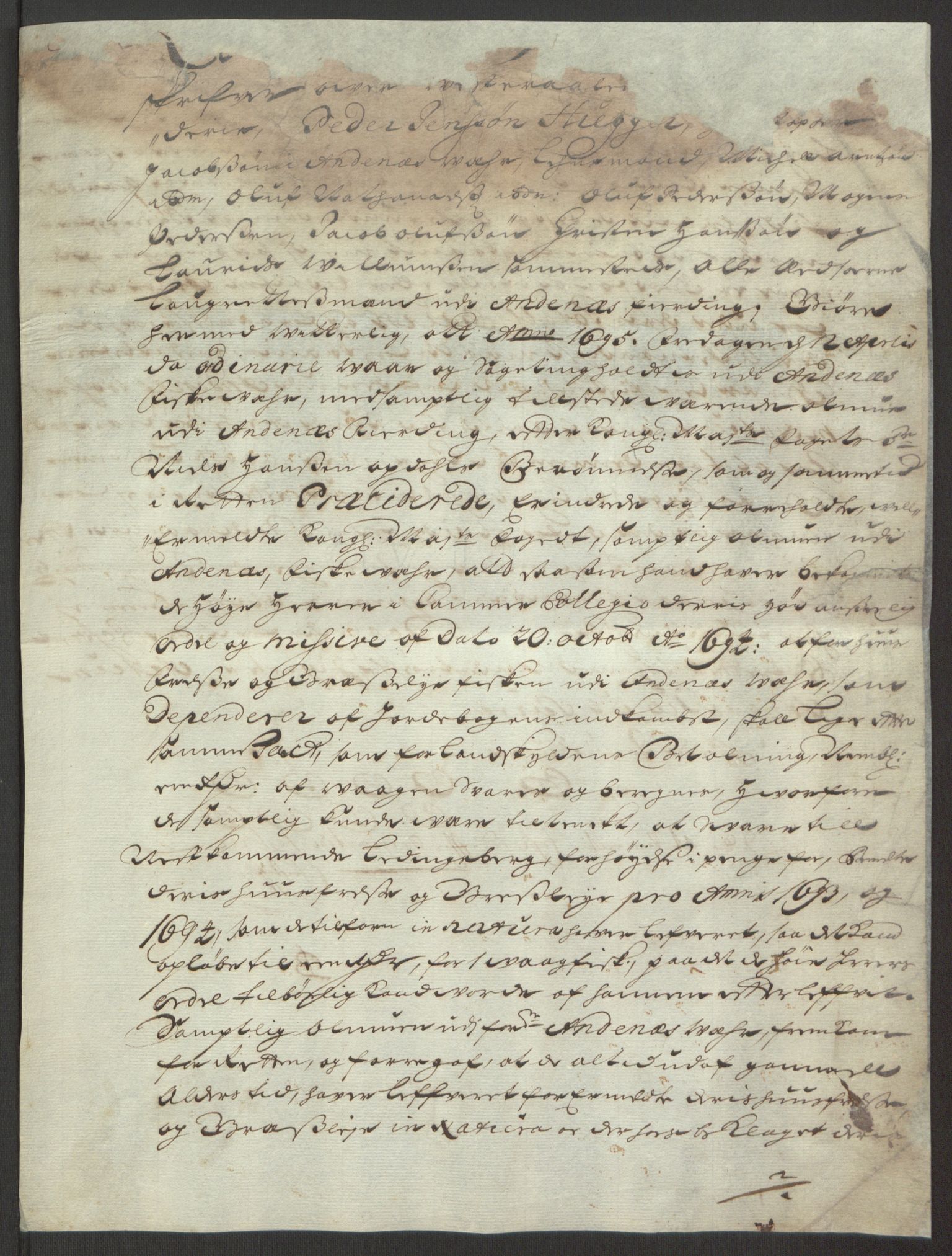 Rentekammeret inntil 1814, Reviderte regnskaper, Fogderegnskap, AV/RA-EA-4092/R67/L4677: Fogderegnskap Vesterålen, Andenes og Lofoten, 1694-1695, p. 365