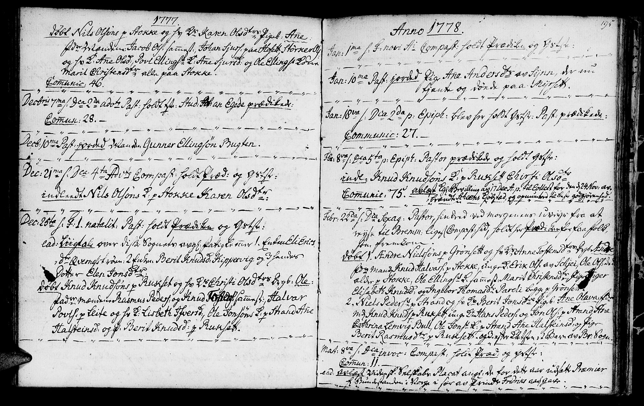 Ministerialprotokoller, klokkerbøker og fødselsregistre - Møre og Romsdal, SAT/A-1454/568/L0798: Parish register (official) no. 568A07, 1753-1780, p. 194-195