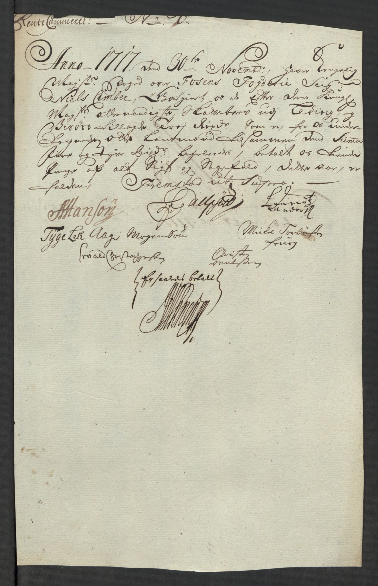 Rentekammeret inntil 1814, Reviderte regnskaper, Fogderegnskap, AV/RA-EA-4092/R57/L3865: Fogderegnskap Fosen, 1717, p. 206