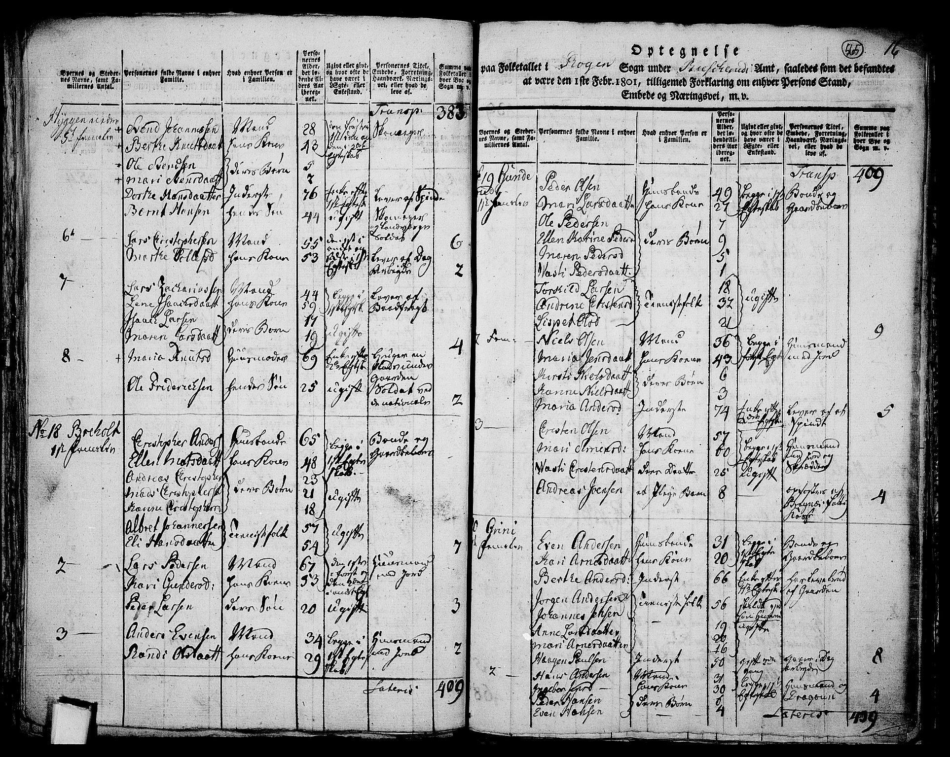 RA, 1801 census for 0627P Røyken, 1801, p. 564b-565a