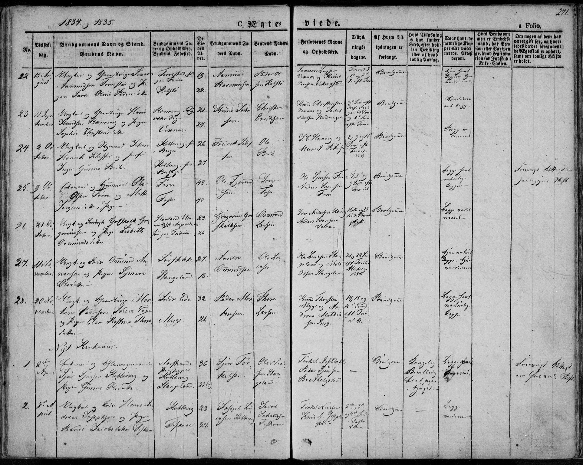 Avaldsnes sokneprestkontor, SAST/A -101851/H/Ha/Haa/L0005: Parish register (official) no. A 5.1, 1825-1841, p. 271