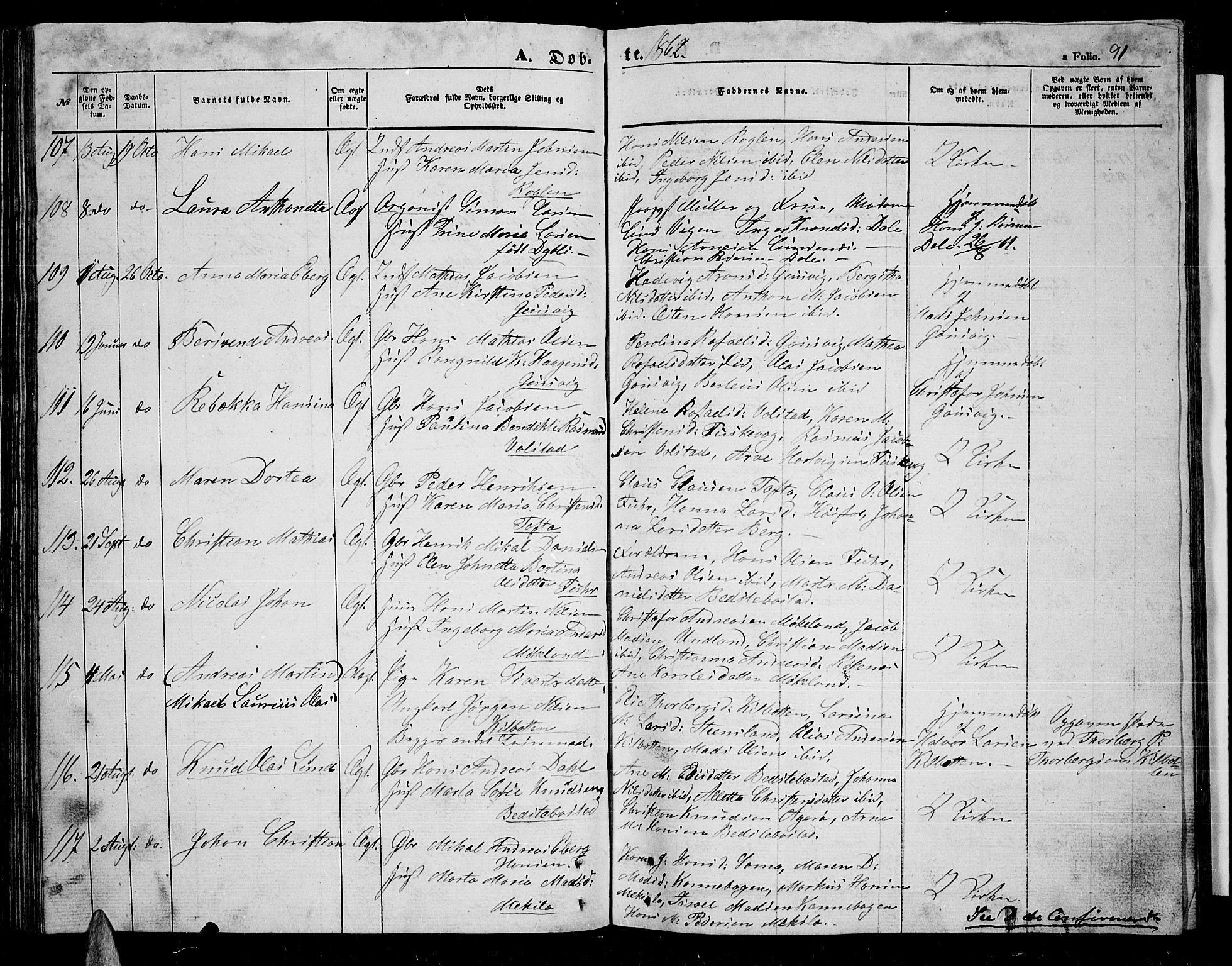 Trondenes sokneprestkontor, SATØ/S-1319/H/Hb/L0007klokker: Parish register (copy) no. 7, 1855-1862, p. 91