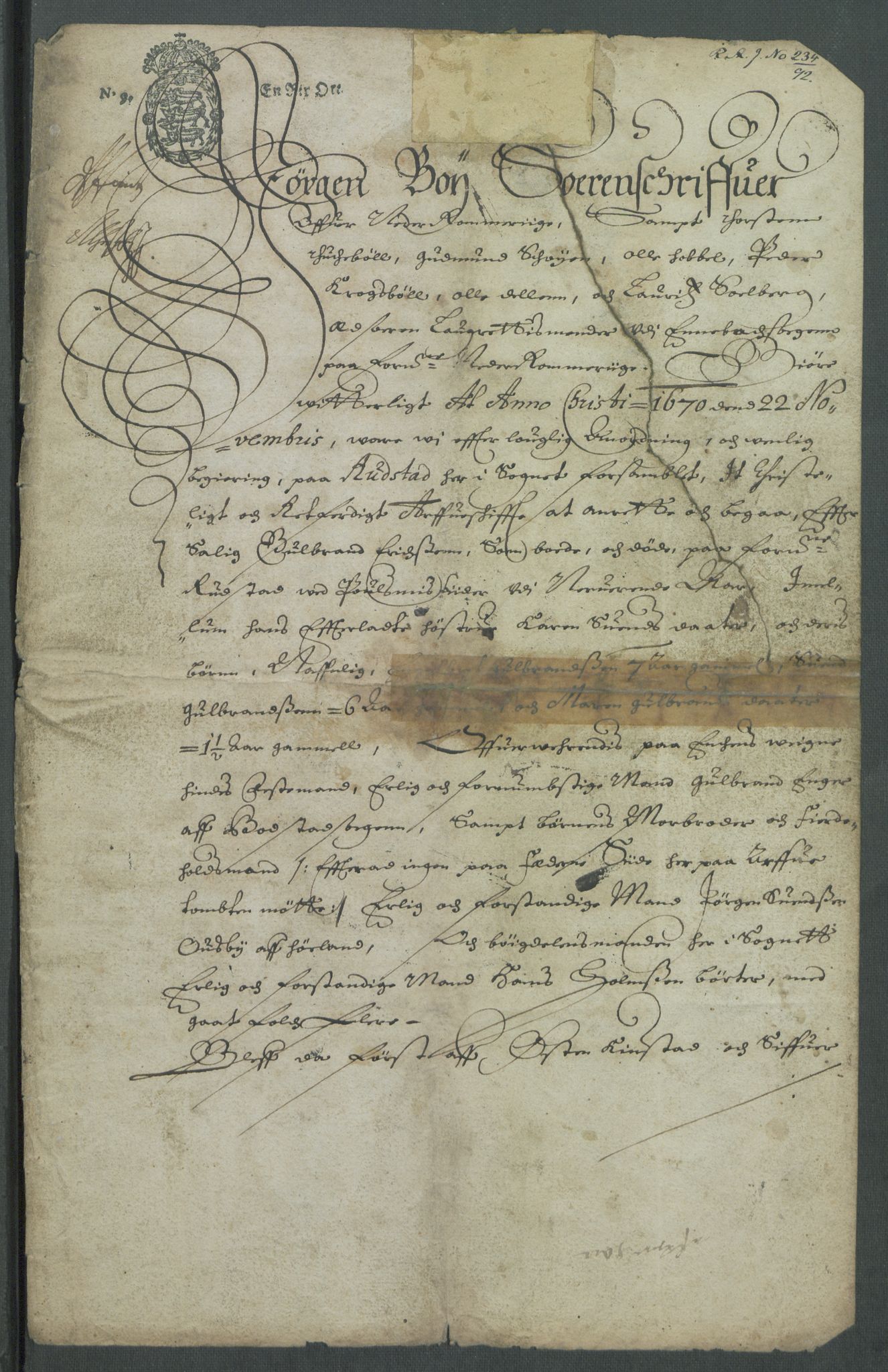 Riksarkivets diplomsamling, AV/RA-EA-5965/F02/L0171: Dokumenter, 1667-1670, p. 278