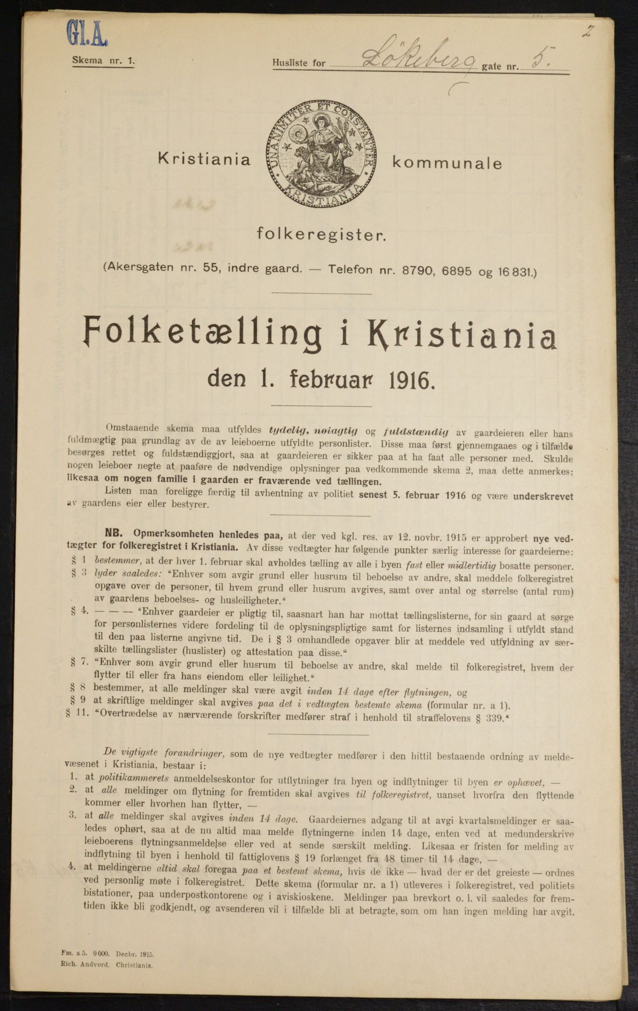 OBA, Municipal Census 1916 for Kristiania, 1916, p. 59879