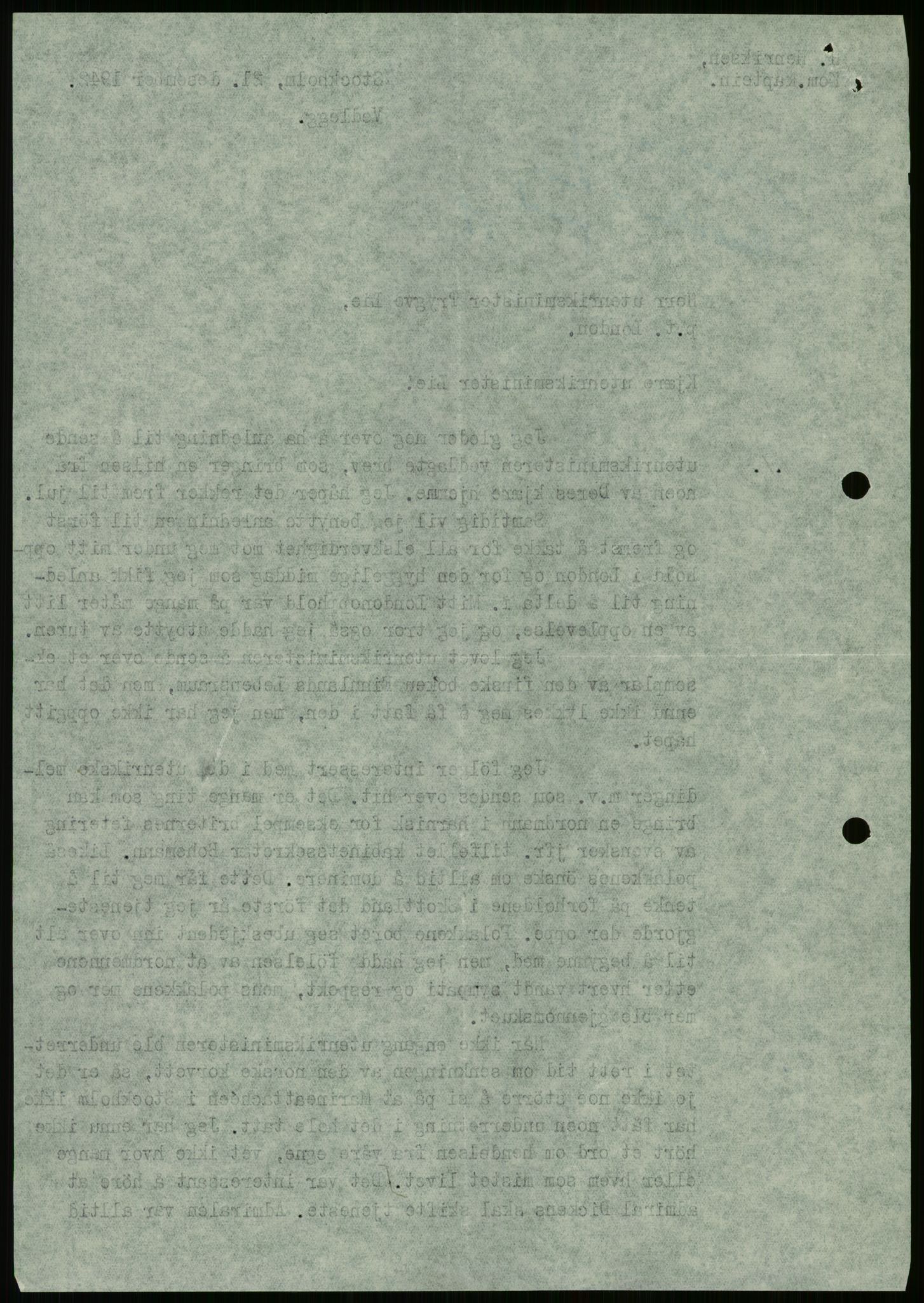 Lie, Trygve, AV/RA-PA-1407/D/L0003: Blandet korrespondanse., 1940-1948, p. 792