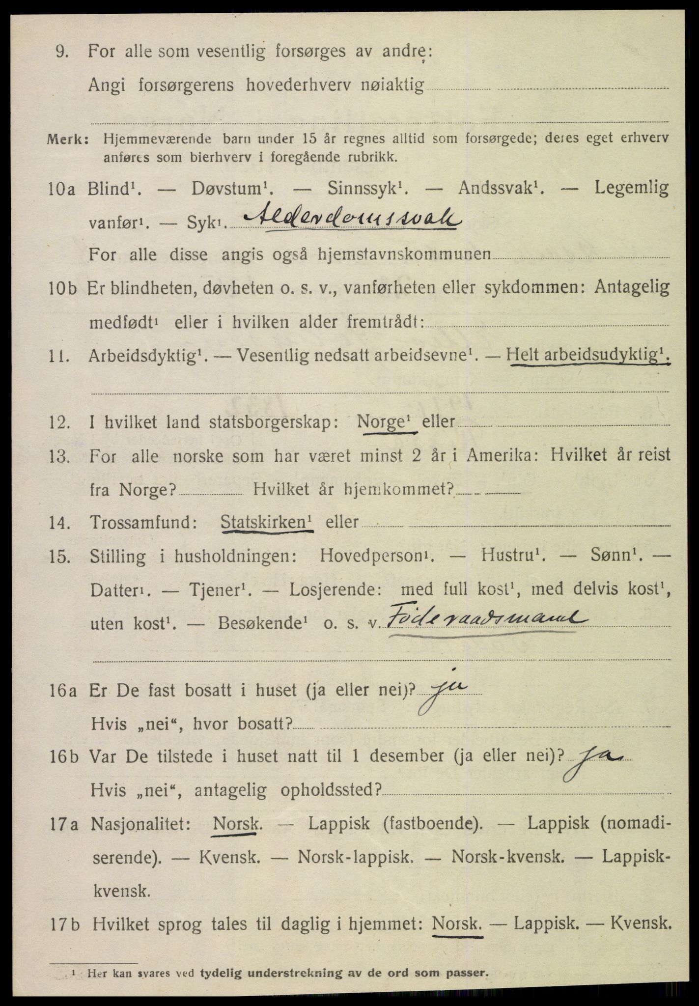 SAT, 1920 census for Leksvik, 1920, p. 6865
